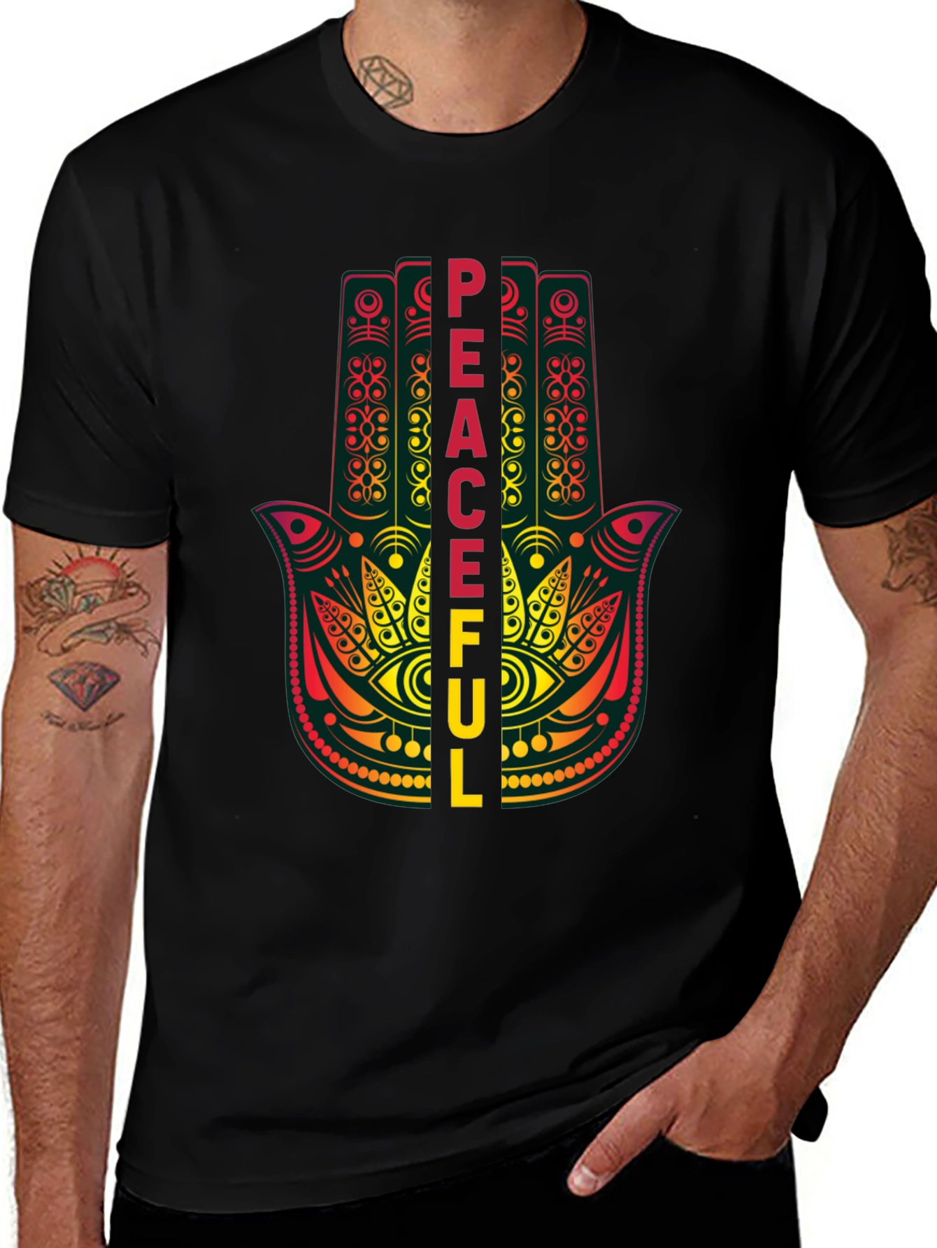 Peaceful Hamsa Hand Graphic T-Shirt