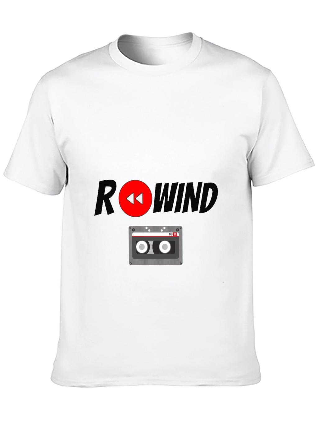 Rewind Cassette Tape Graphic T-Shirt - Retro Style