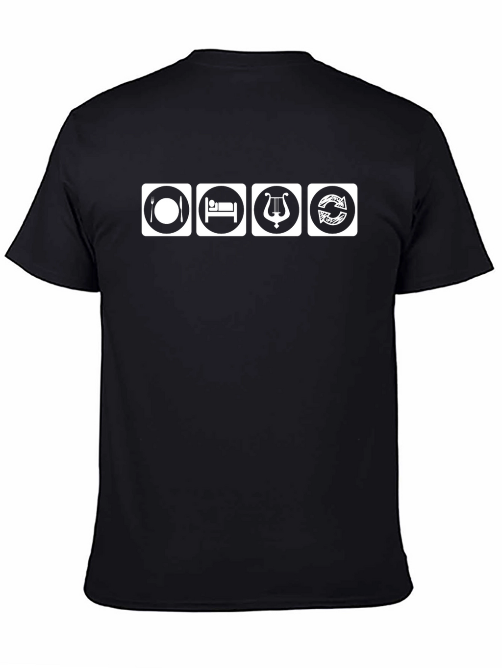 Eat Sleep Music Repeat Black T-Shirt