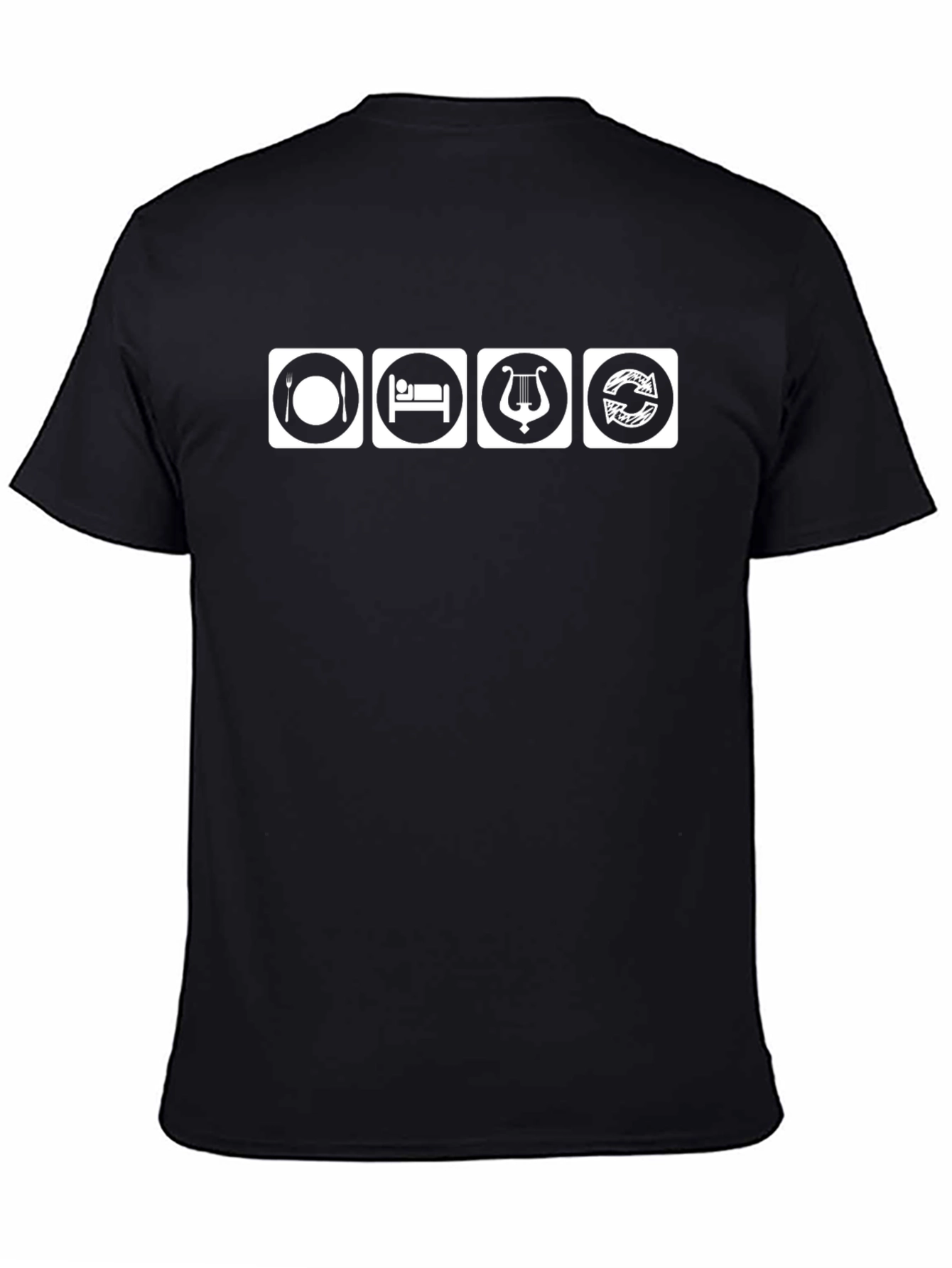 Eat Sleep Music Repeat Black T-Shirt