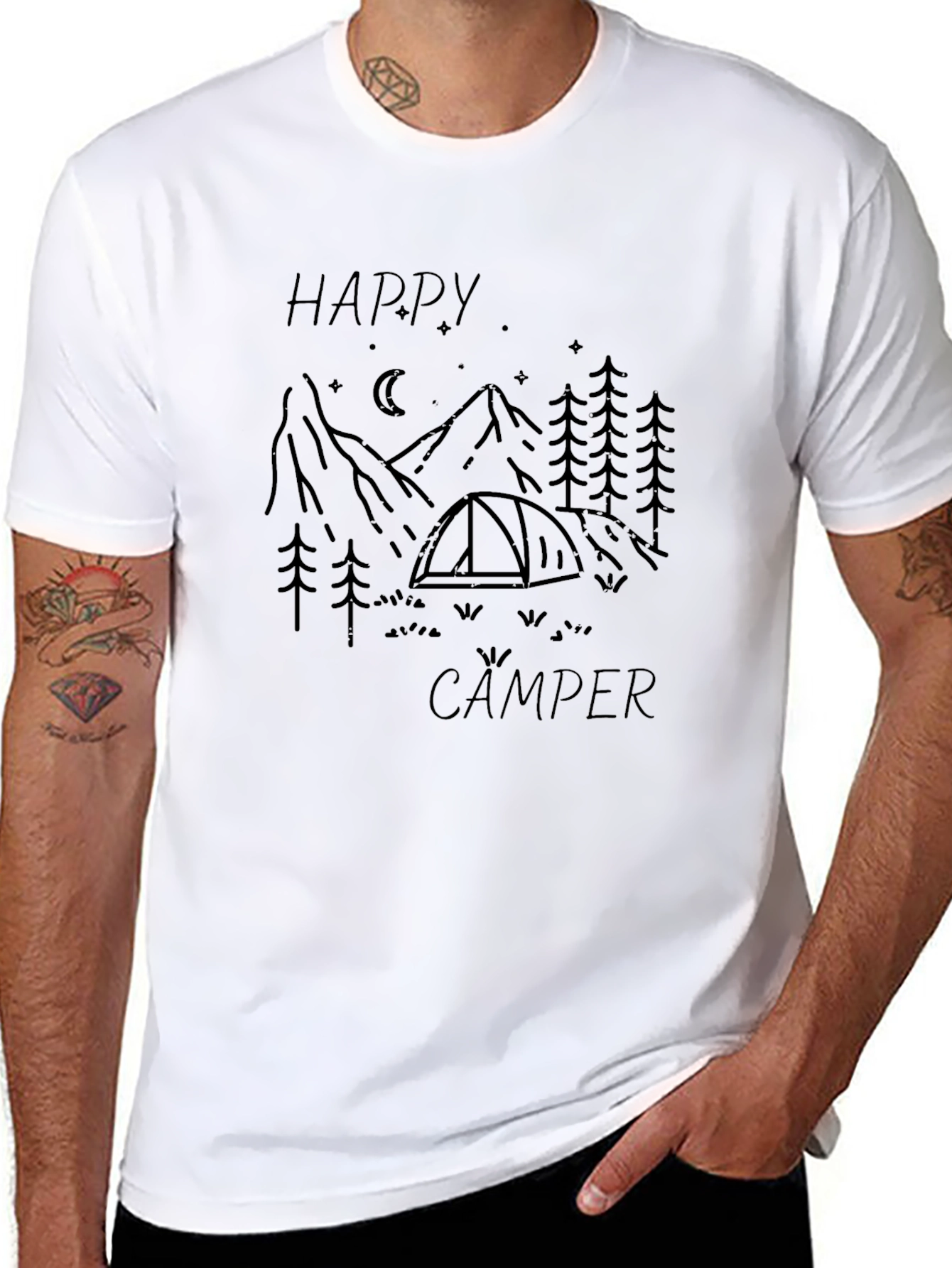Happy Camper Graphic Tee - Nature Lover T-Shirt