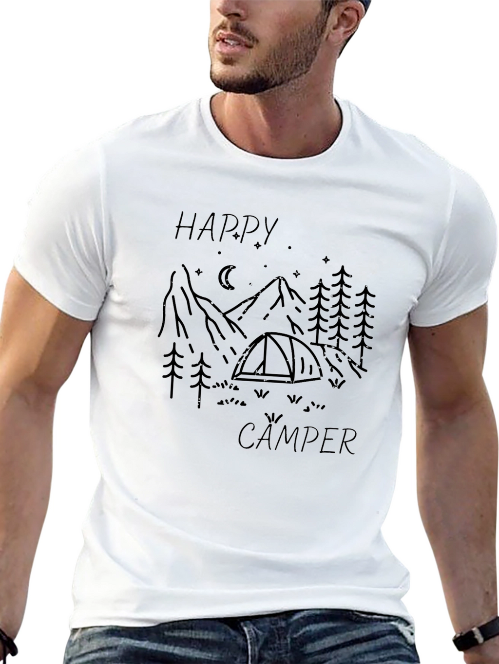 Happy Camper Graphic Tee - Nature Lover T-Shirt