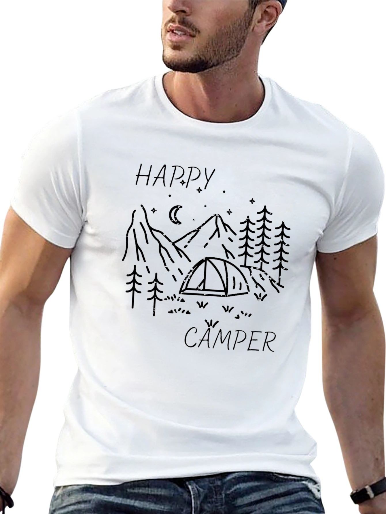 Happy Camper Graphic Tee - Nature Lover T-Shirt