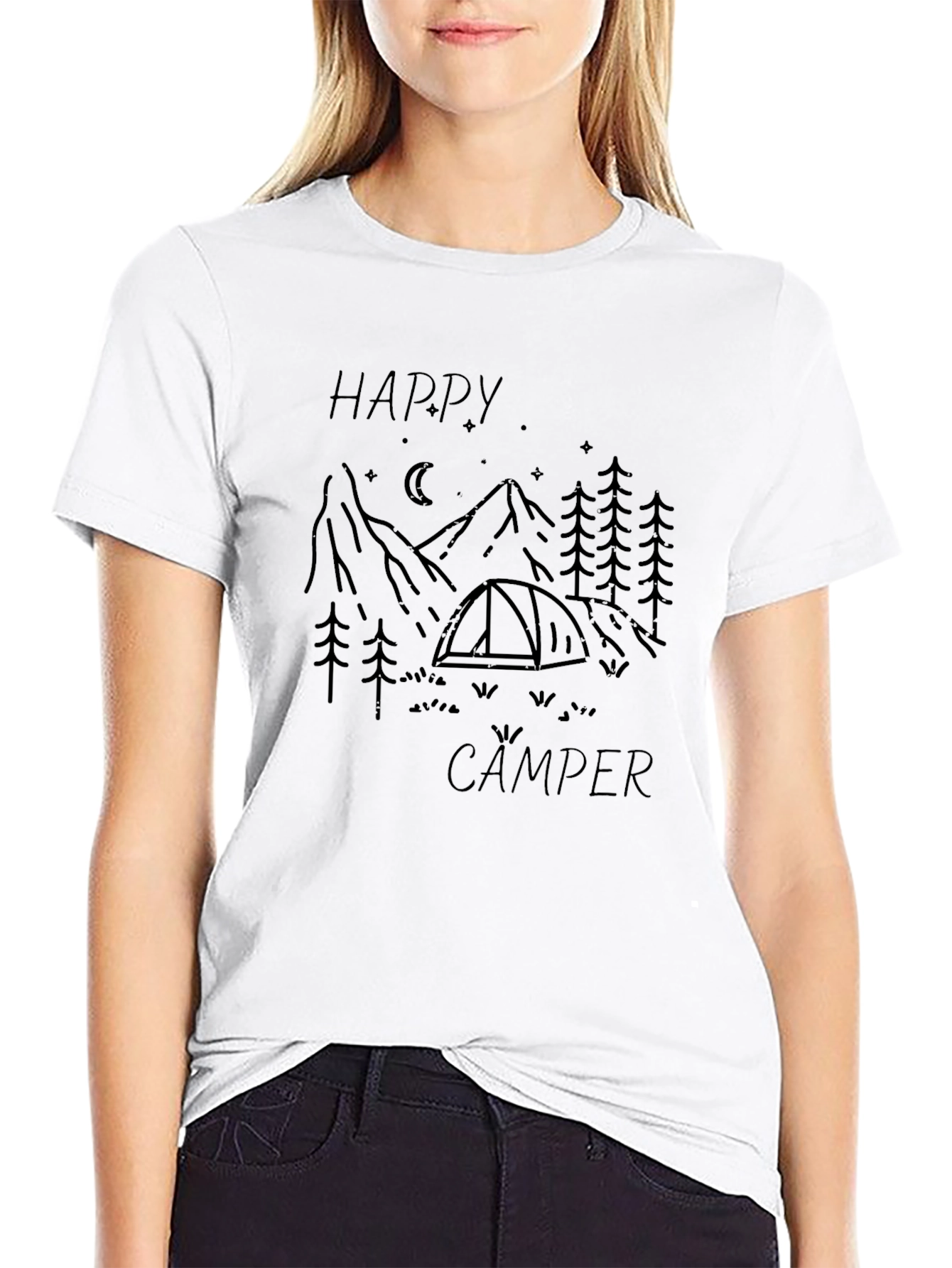 Happy Camper Graphic Tee - Nature Lover T-Shirt