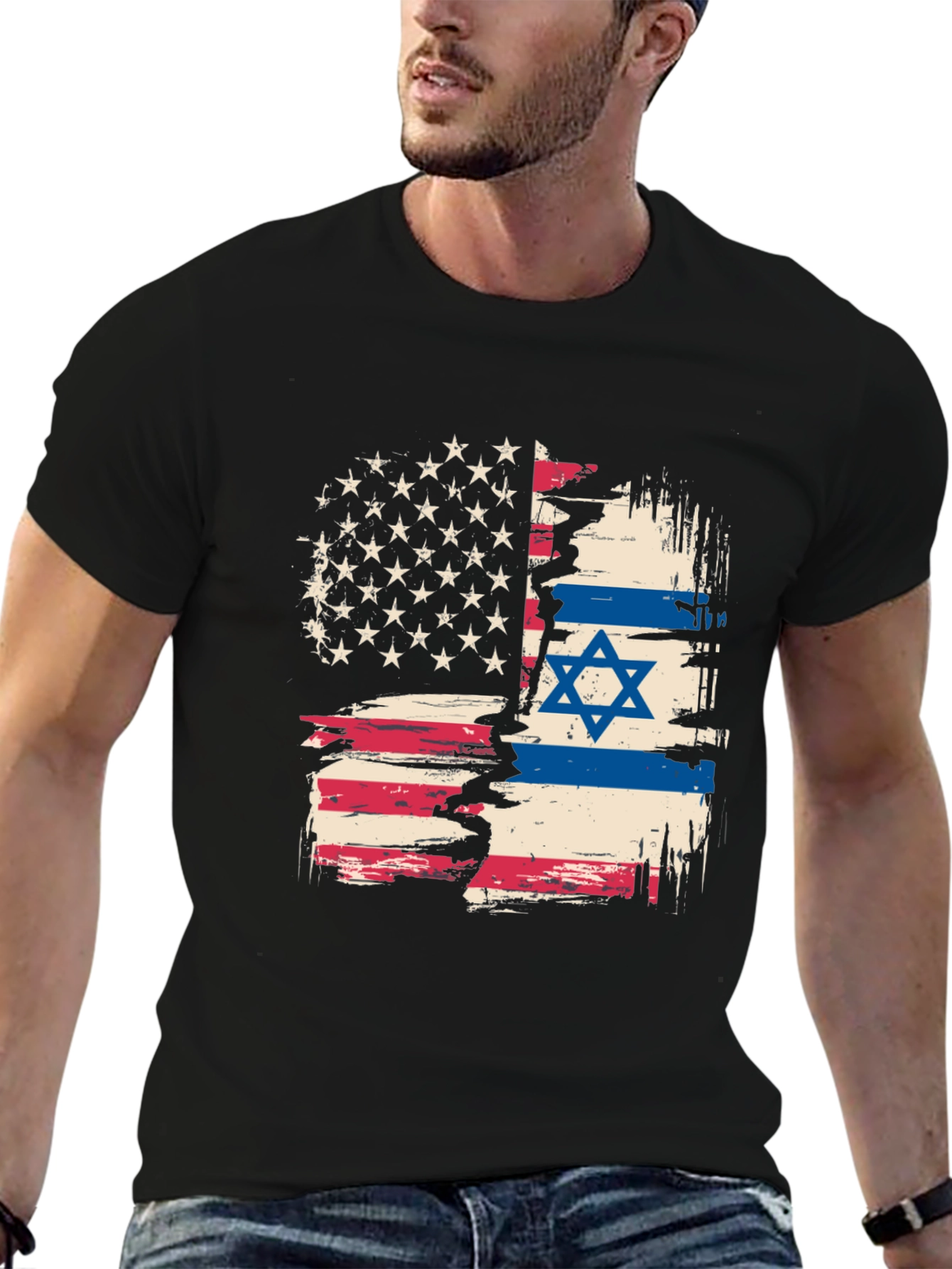 USA Israel Flag Graphic Tee - Patriotic Shirt