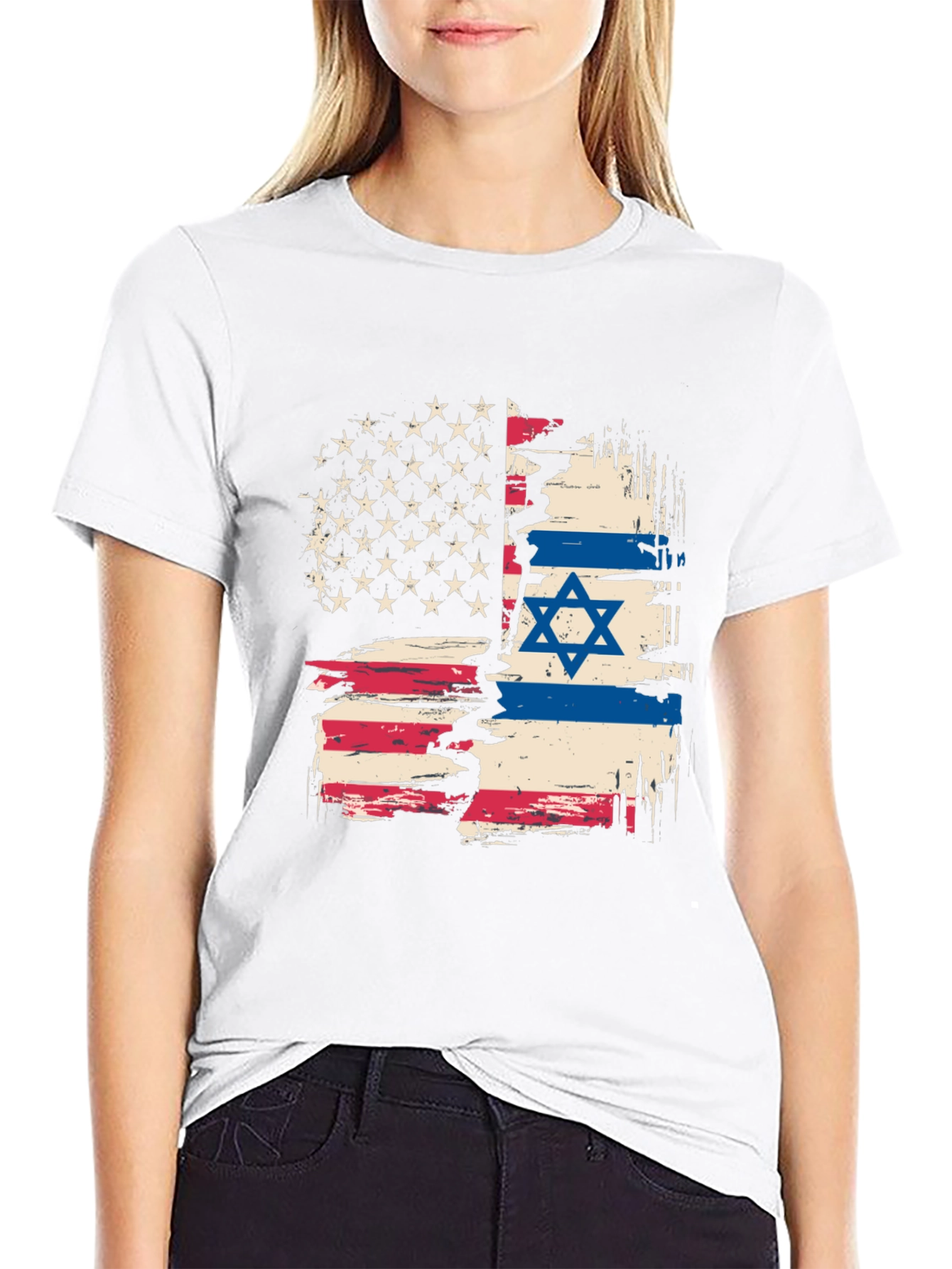 USA Israel Flag Graphic Tee - Patriotic Shirt