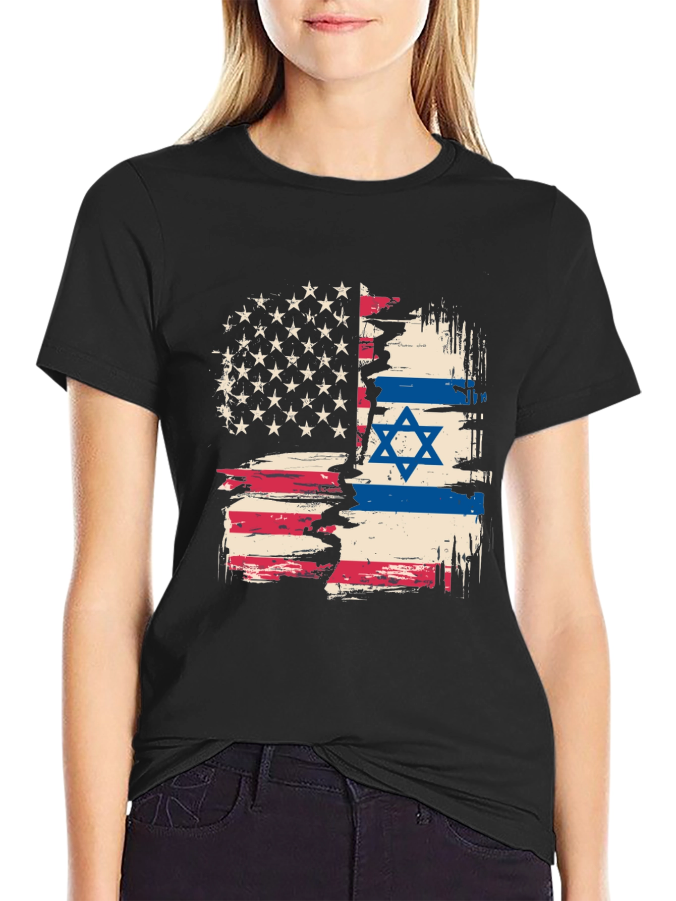USA Israel Flag Graphic Tee - Patriotic Shirt