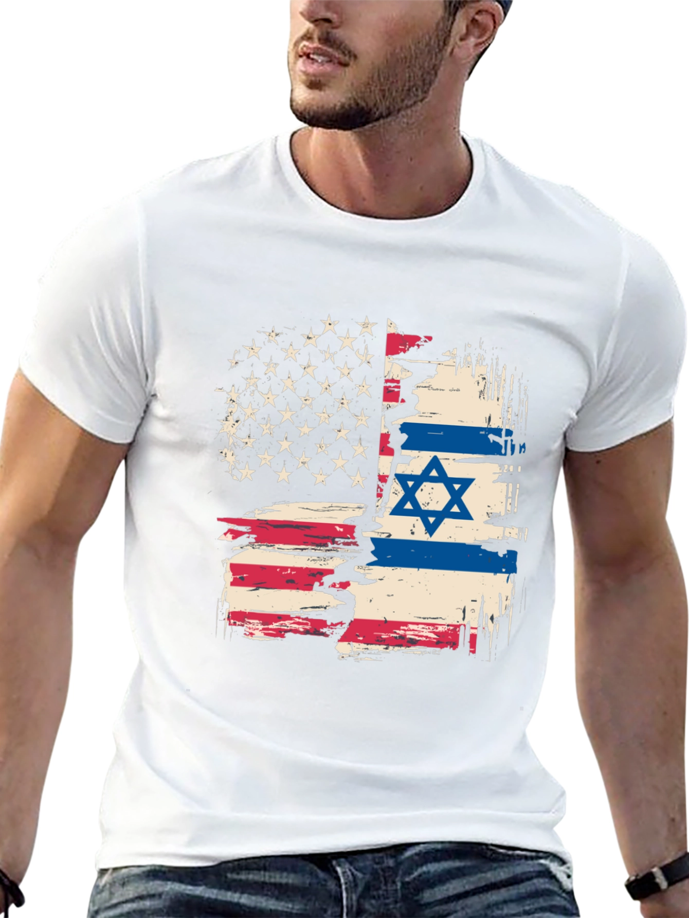 USA Israel Flag Graphic Tee - Patriotic Shirt