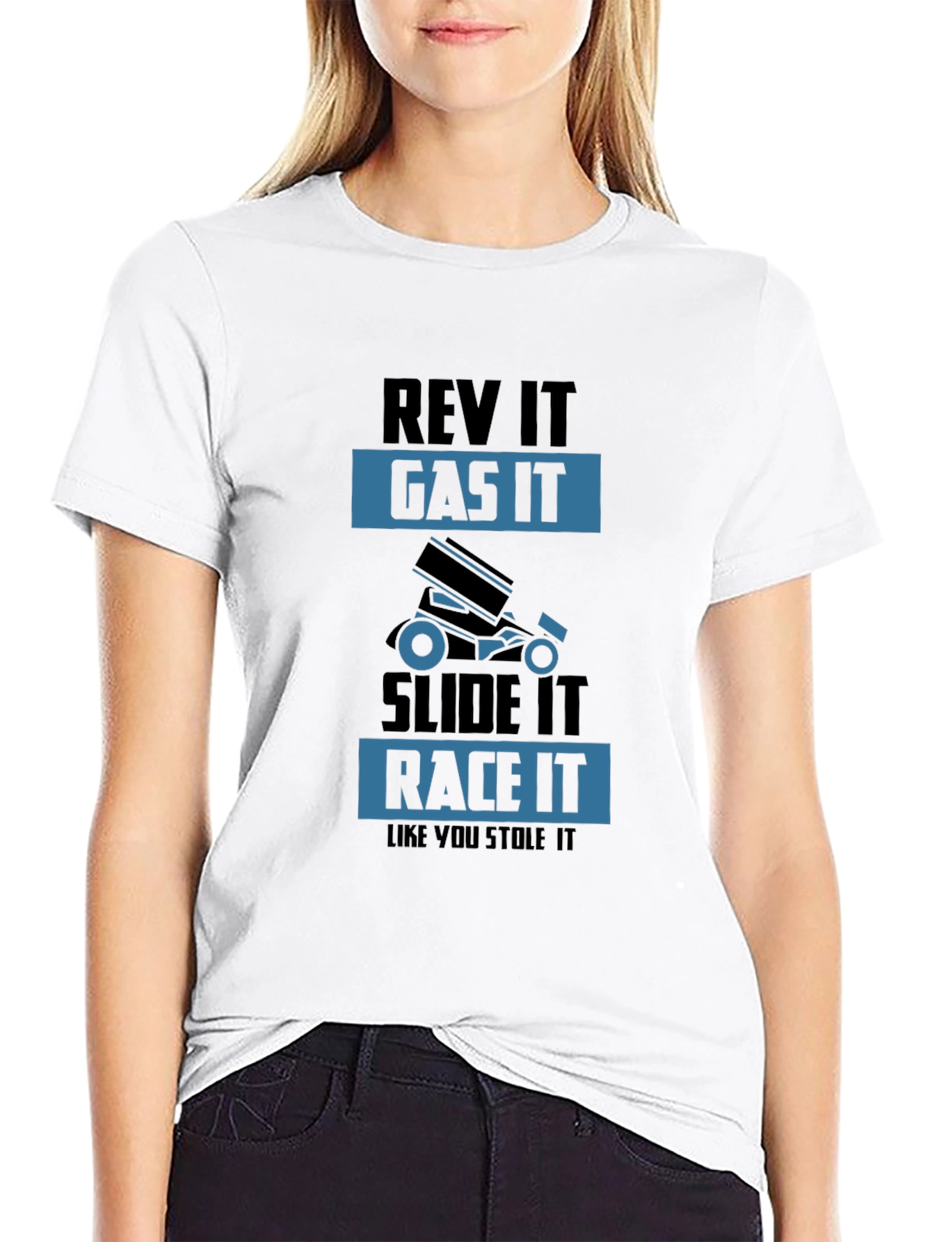 Rev It Gas It Race It T-Shirt - Mens Black Graphic Tee
