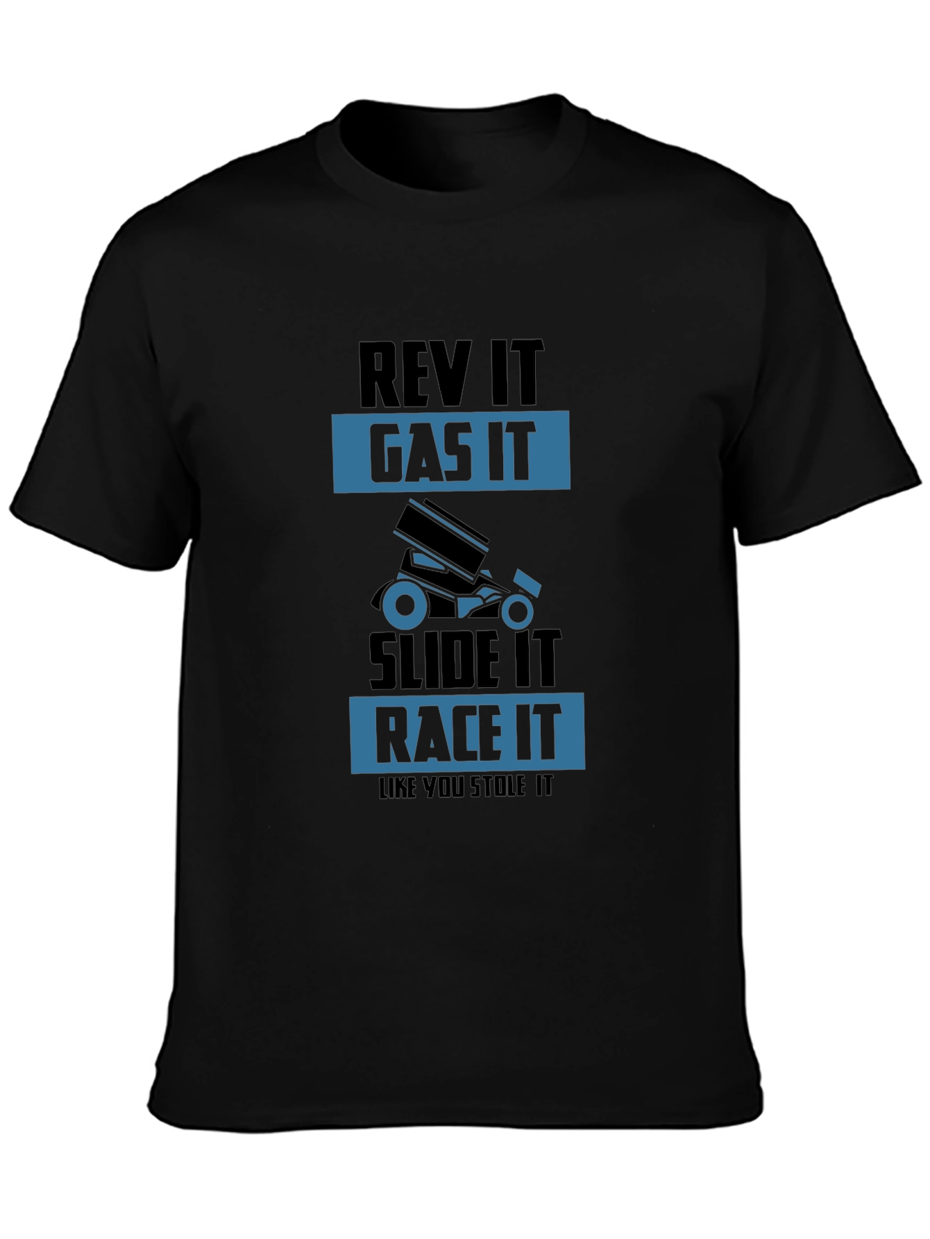 Rev It Gas It Race It T-Shirt - Mens Black Graphic Tee