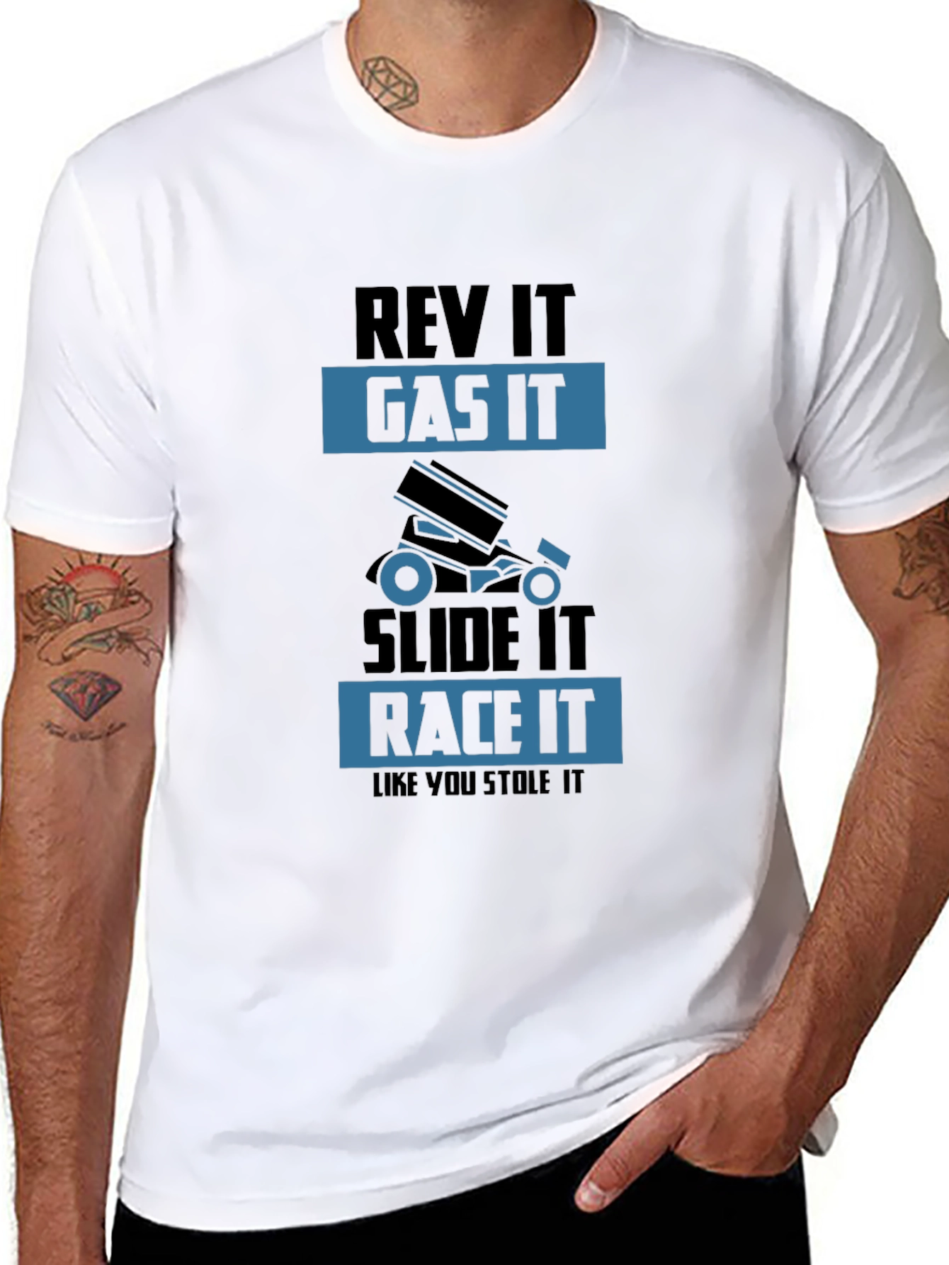 Rev It Gas It Race It T-Shirt - Mens Black Graphic Tee