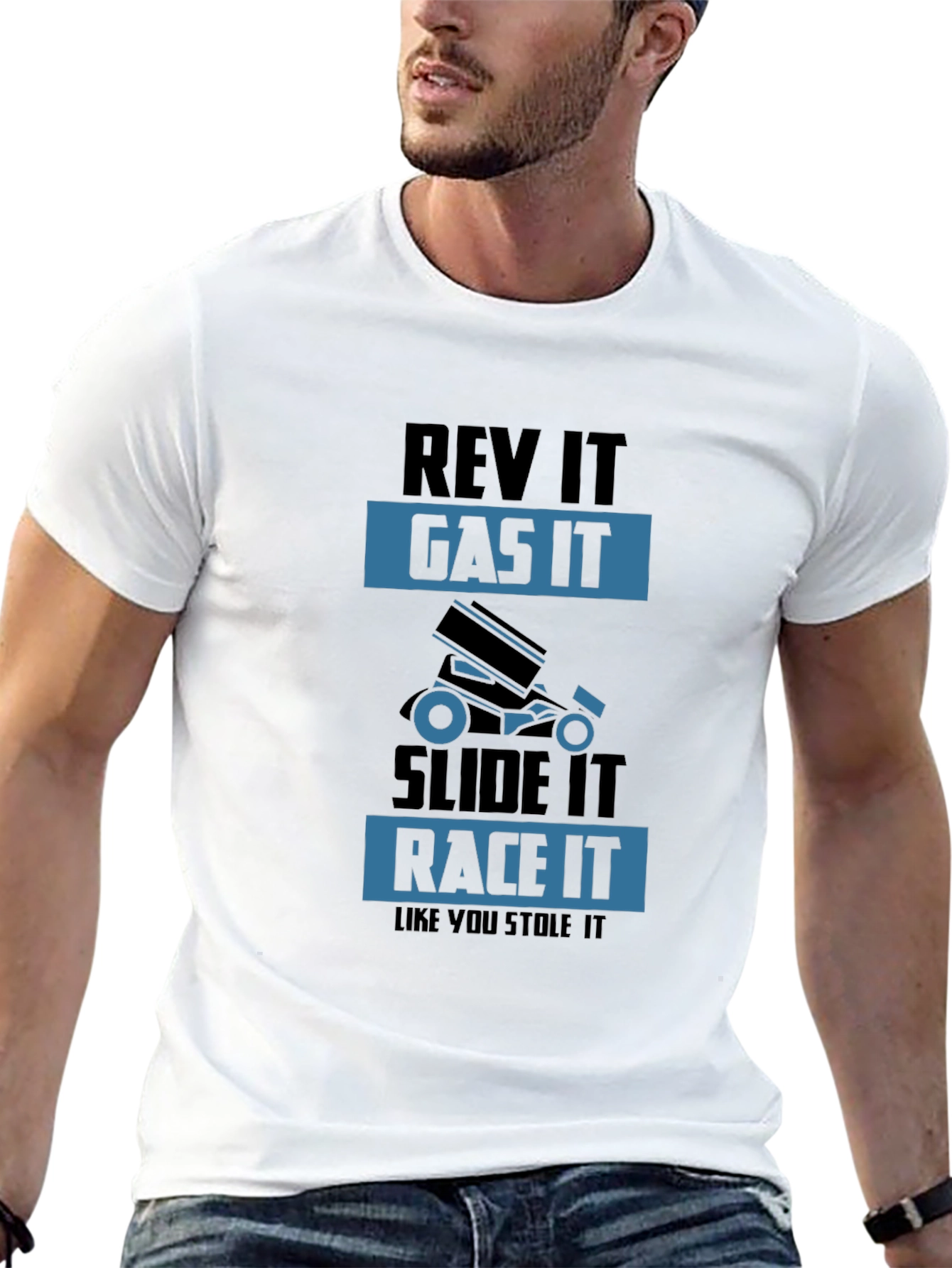 Rev It Gas It Race It T-Shirt - Mens Black Graphic Tee