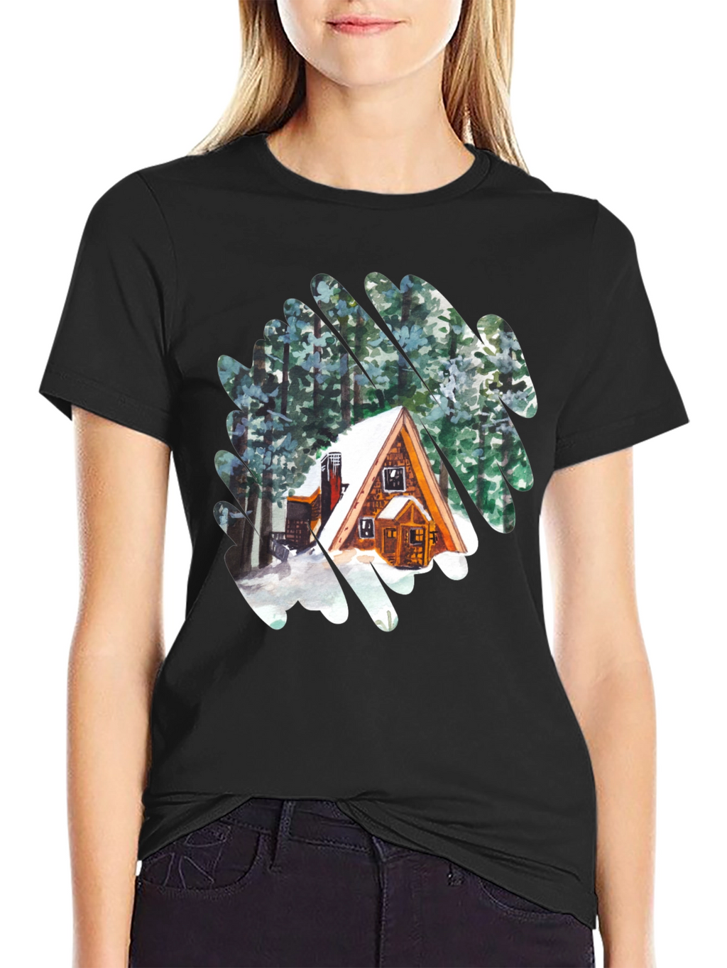 Cabin in the Woods Graphic T-Shirt - Black