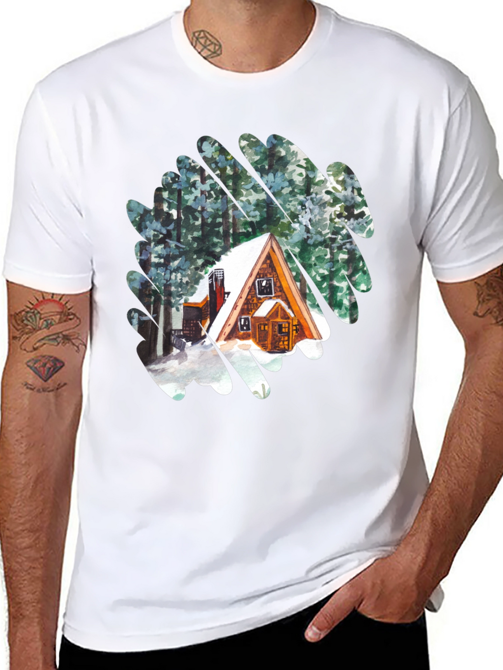 Cabin in the Woods Graphic T-Shirt - Black
