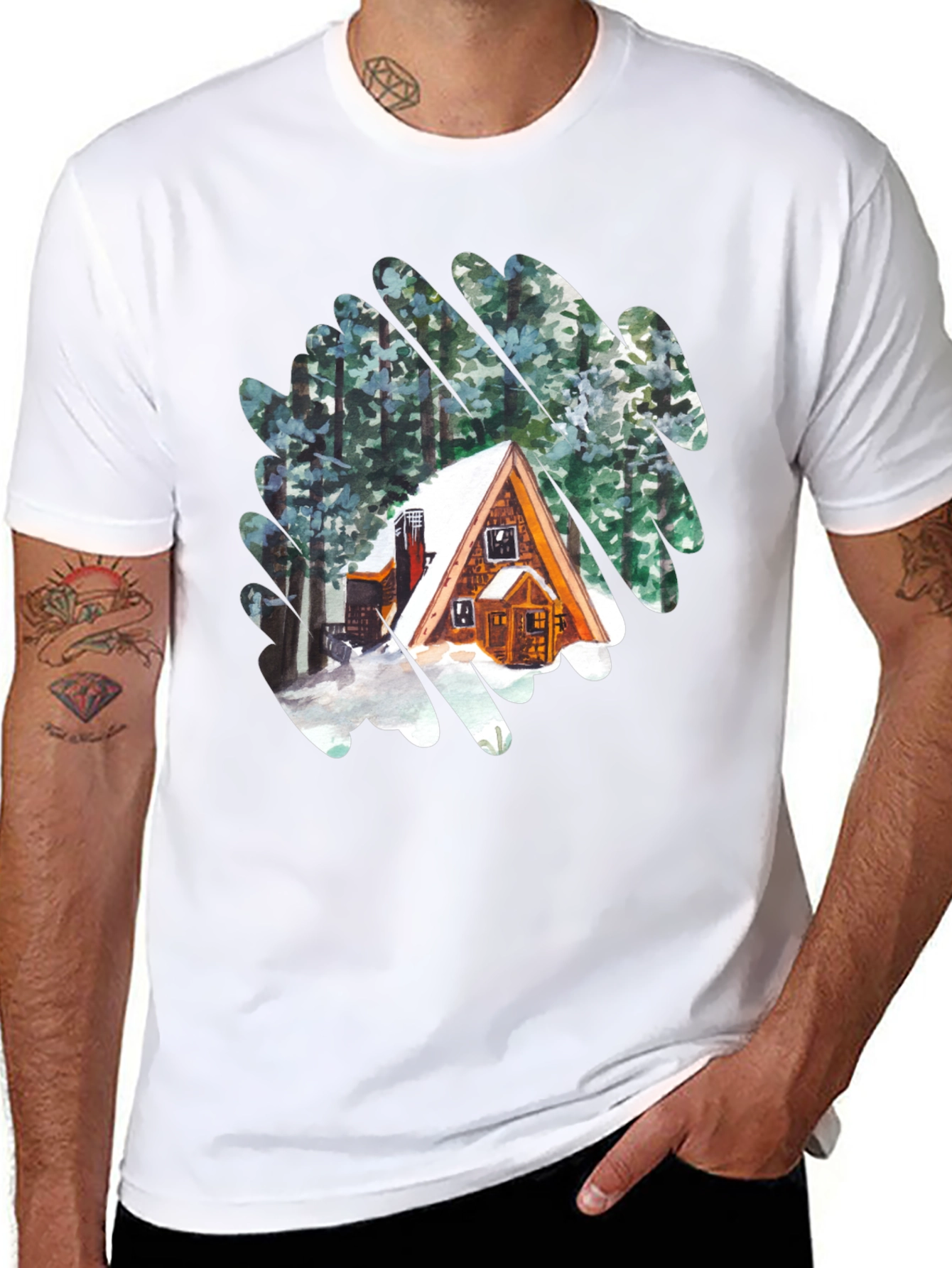 Cabin in the Woods Graphic T-Shirt - Black