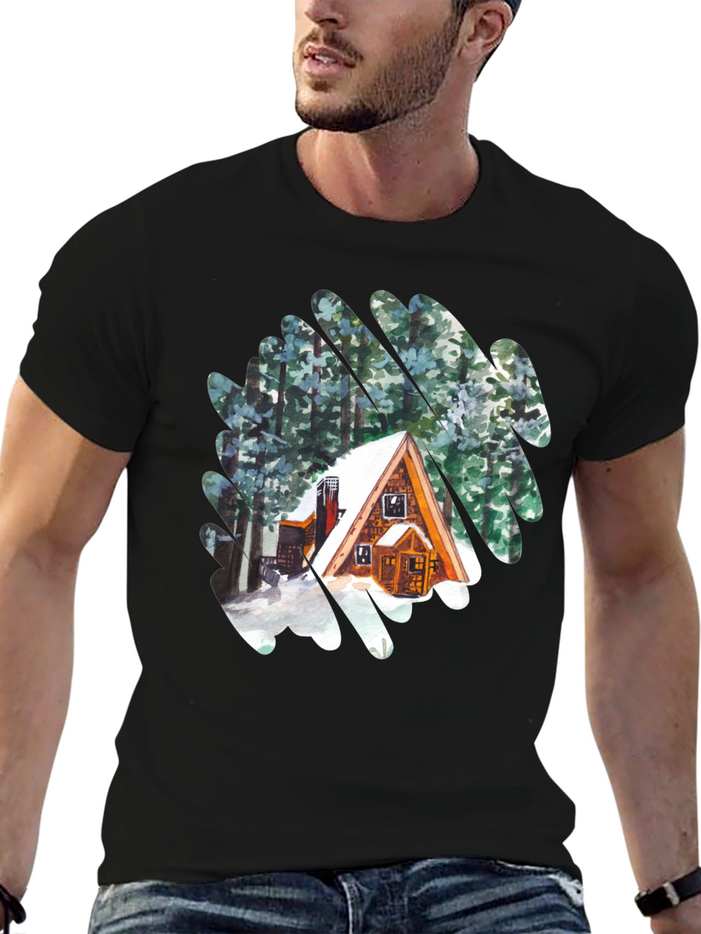 Cabin in the Woods Graphic T-Shirt - Black