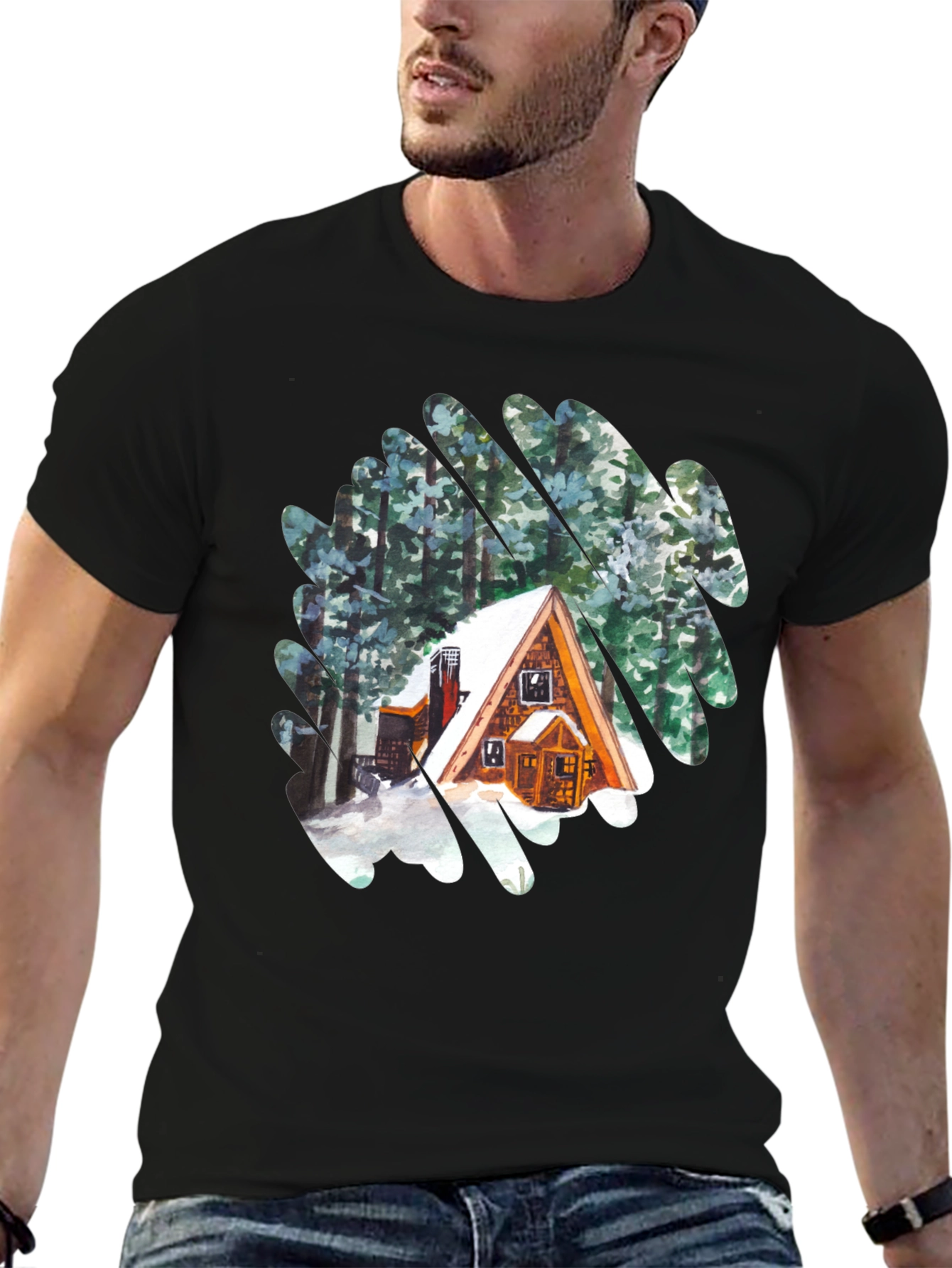 Cabin in the Woods Graphic T-Shirt - Black