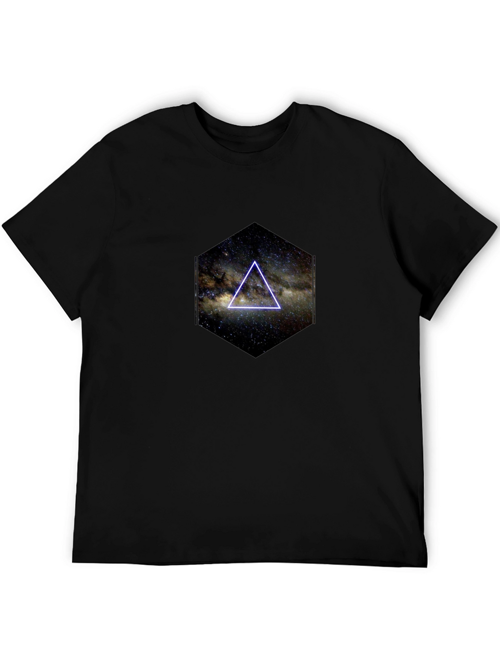 Cosmic Triangle Graphic Black T-Shirt