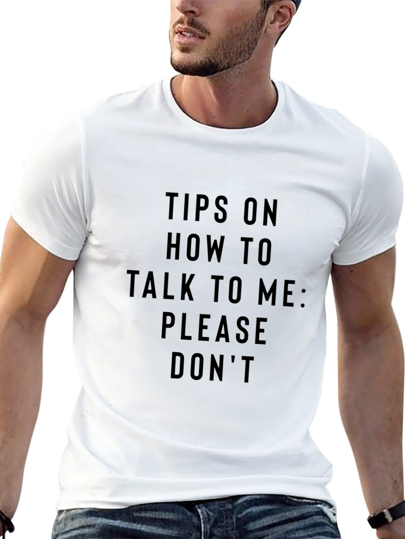 Mens Talk To Me Graphic Tee - Black Cotton T-Shirt