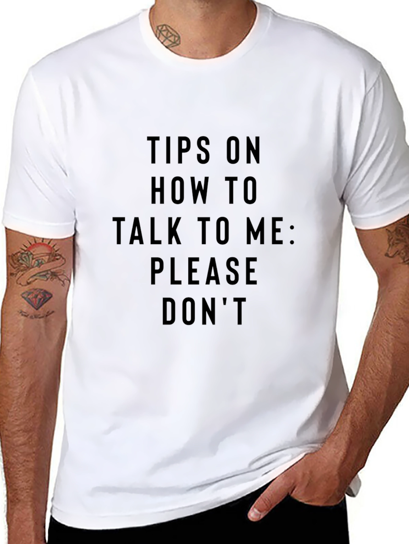 Mens Talk To Me Graphic Tee - Black Cotton T-Shirt