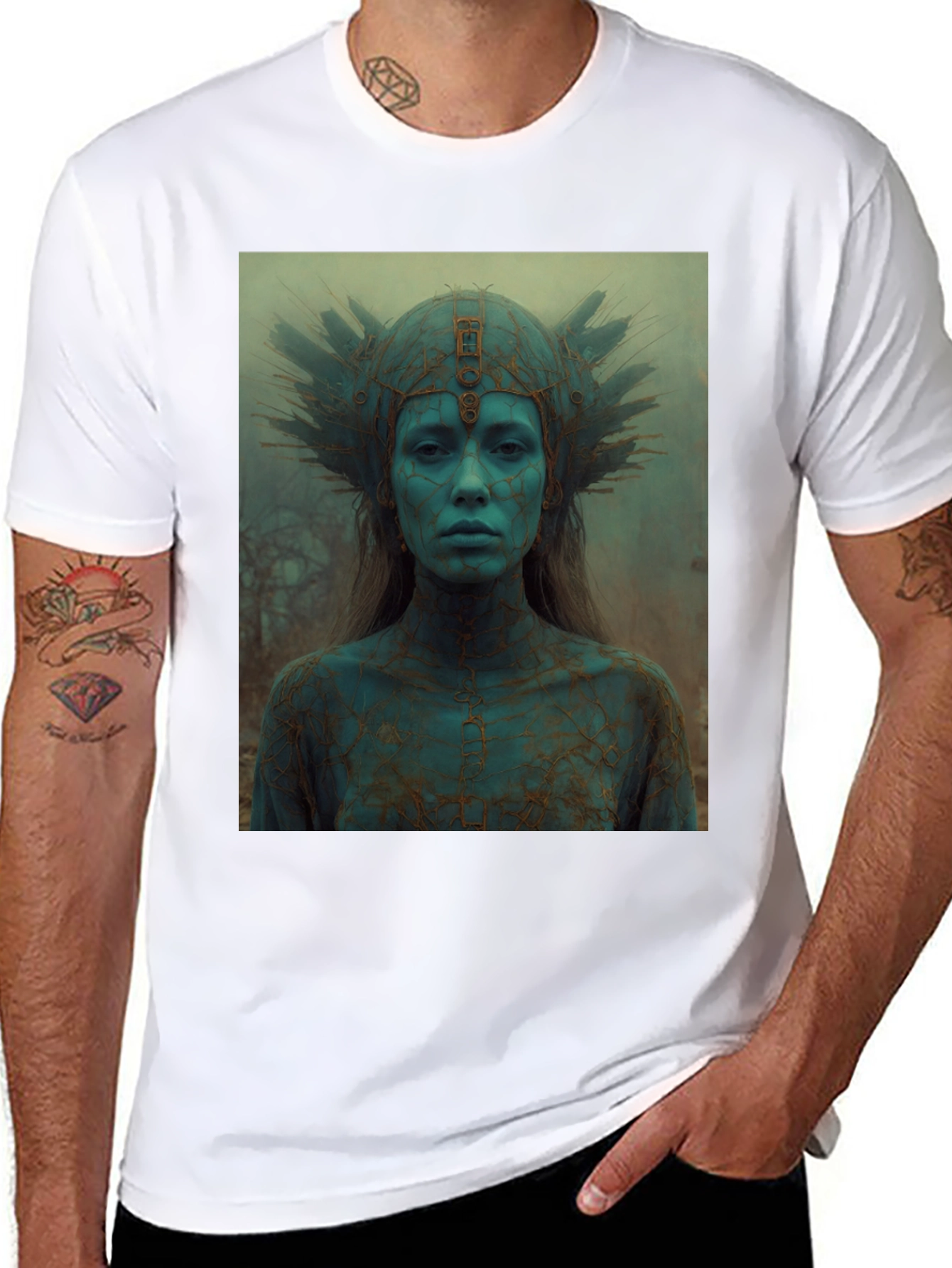 Mystic Queen Graphic Tee - Black Cotton T-Shirt