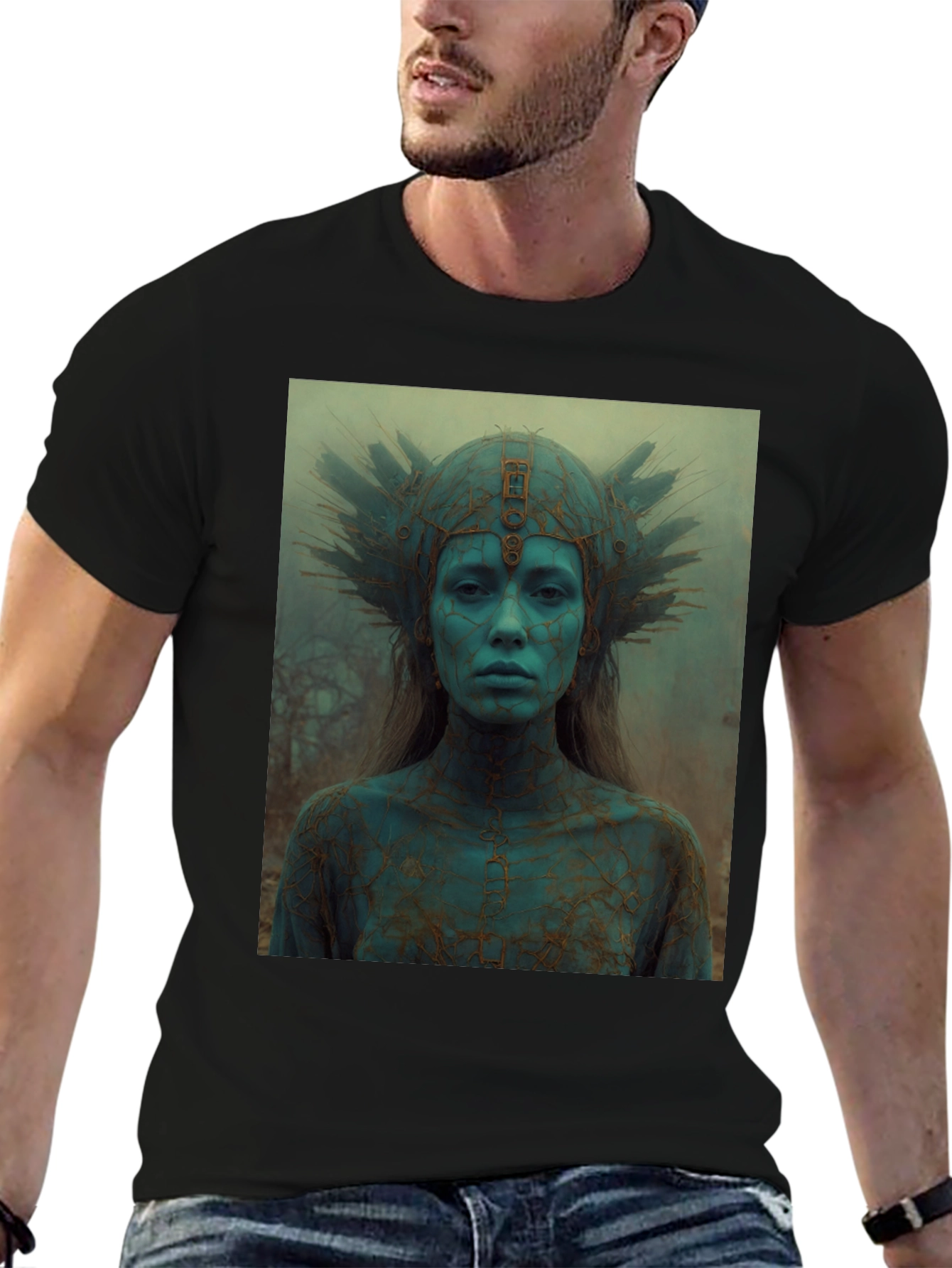 Mystic Queen Graphic Tee - Black Cotton T-Shirt