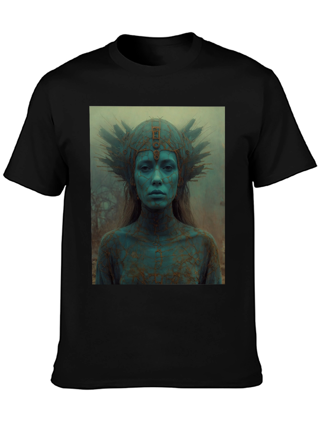 Mystic Queen Graphic Tee - Black Cotton T-Shirt