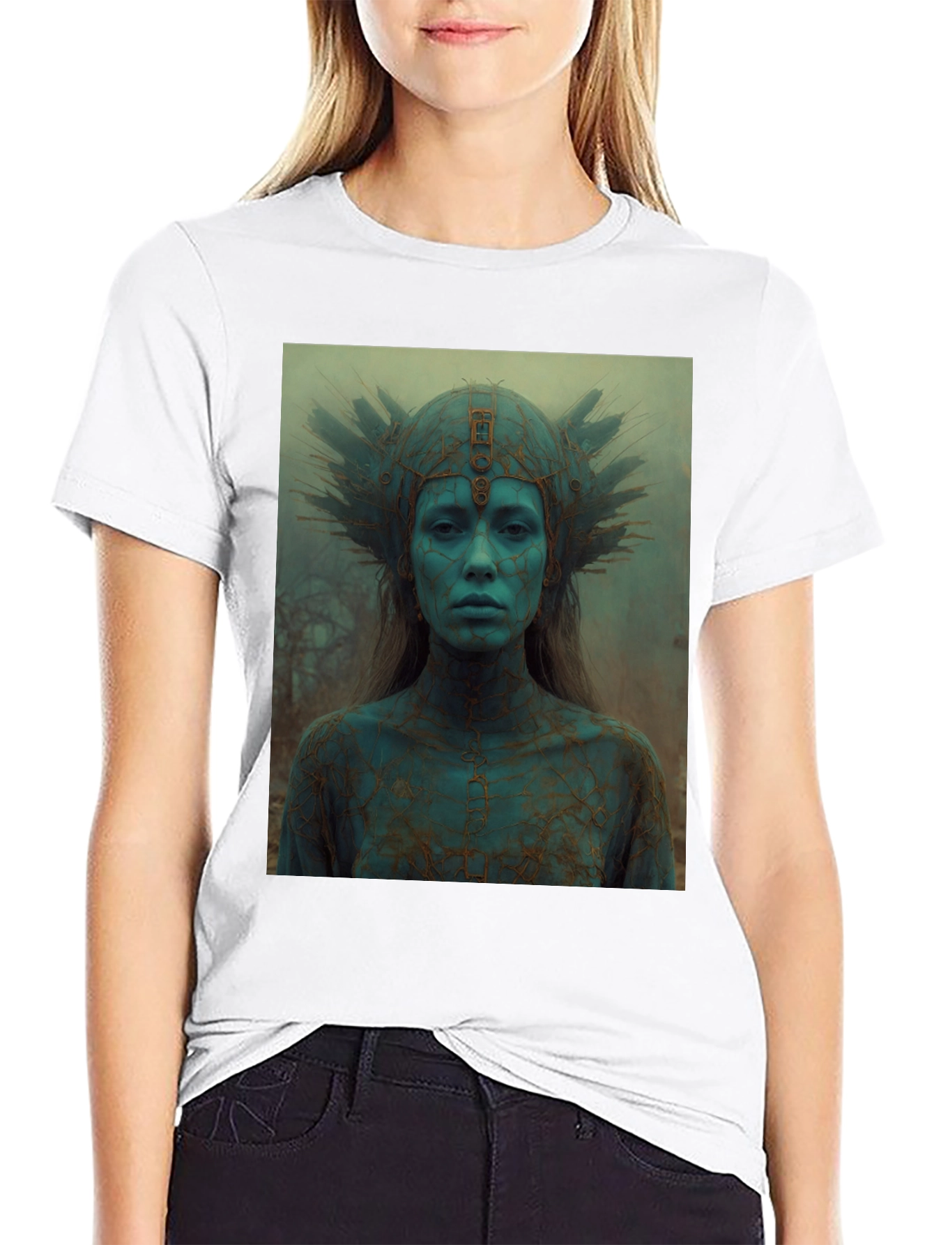 Mystic Queen Graphic Tee - Black Cotton T-Shirt