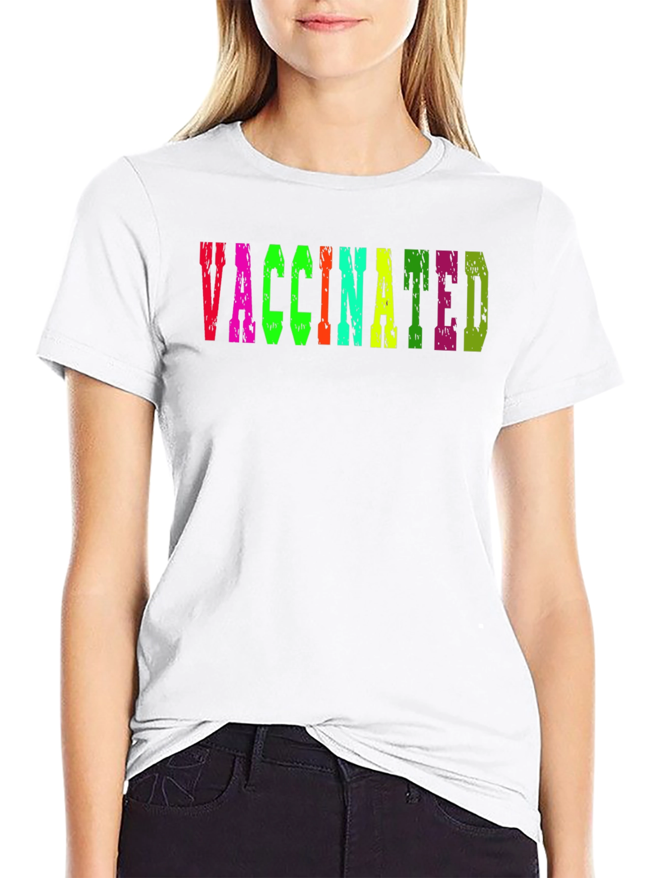 Vaccinated T-Shirt Colorful Graphic Tee