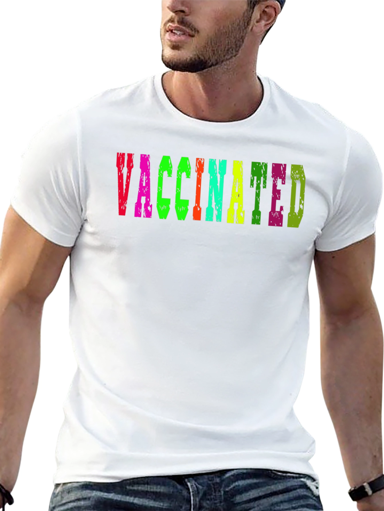 Vaccinated T-Shirt Colorful Graphic Tee
