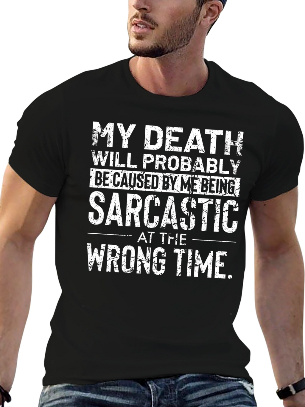 Sarcastic Humor Graphic T-Shirt - Death by Sarcasm