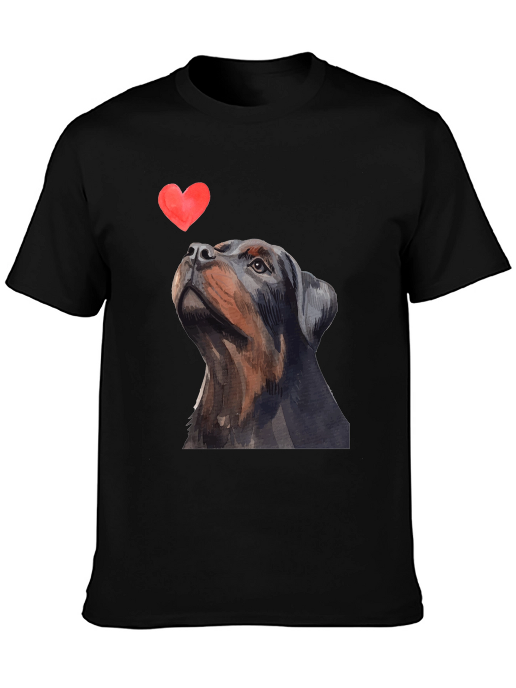 Rottweiler Dog Heart T-Shirt - Mens Black Graphic Tee