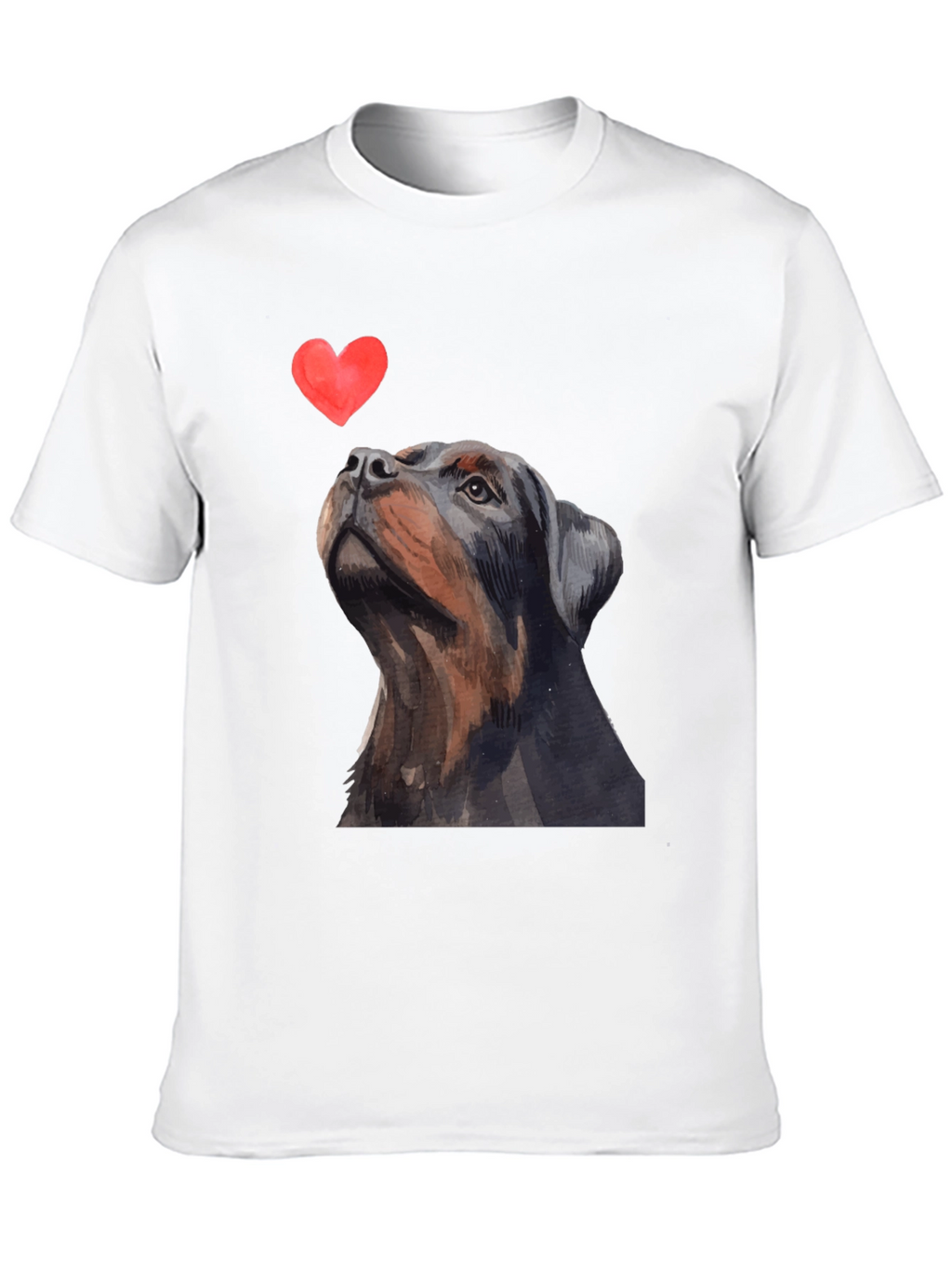 Rottweiler Dog Heart T-Shirt - Mens Black Graphic Tee