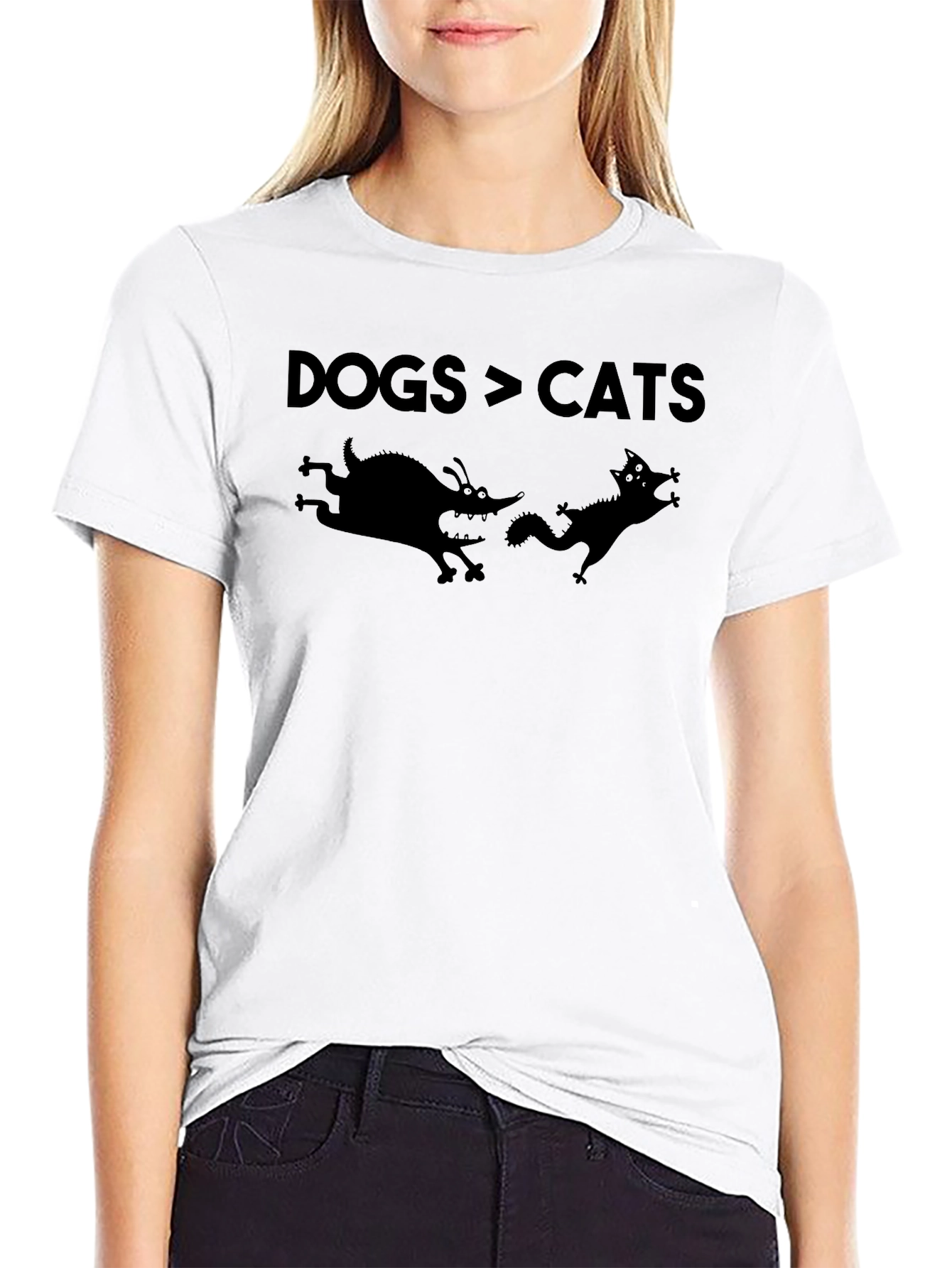 Dogs Over Cats Graphic Tee - Funny Animal Lover Shirt