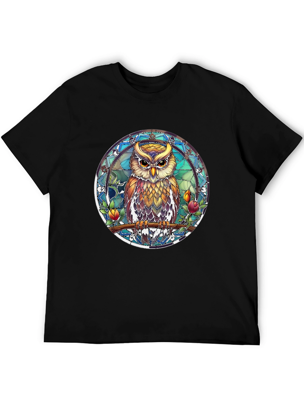 Owl Stained Glass Style Graphic Tee