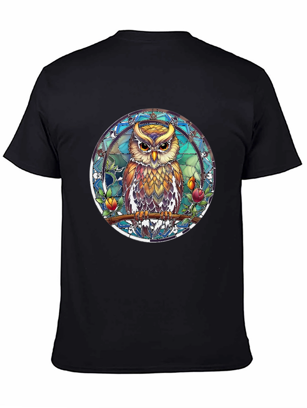 Owl Stained Glass Style Graphic Tee