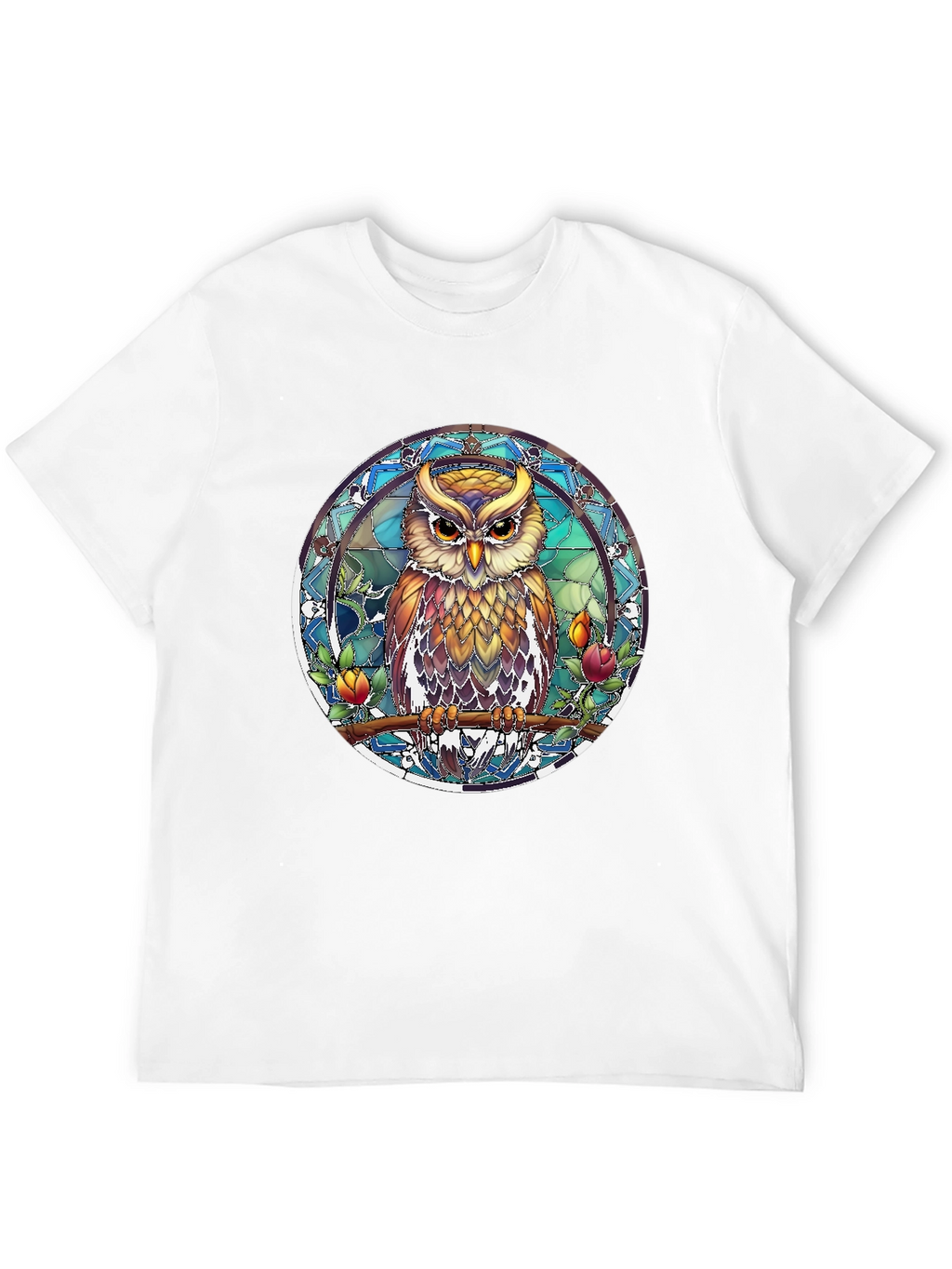 Owl Stained Glass Style Graphic Tee
