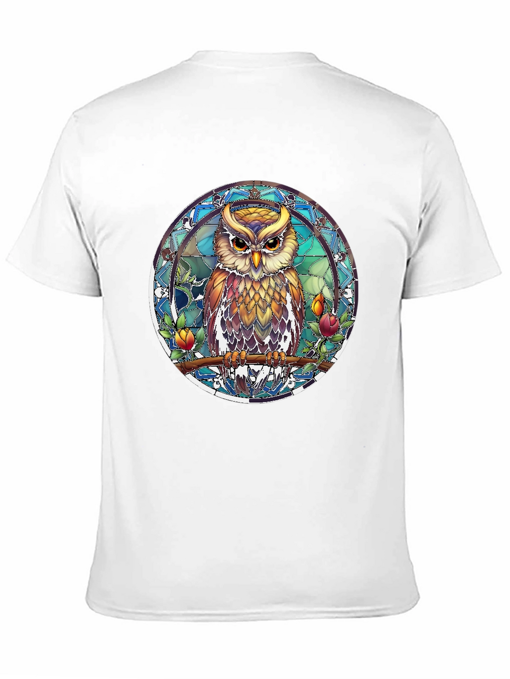 Owl Stained Glass Style Graphic Tee
