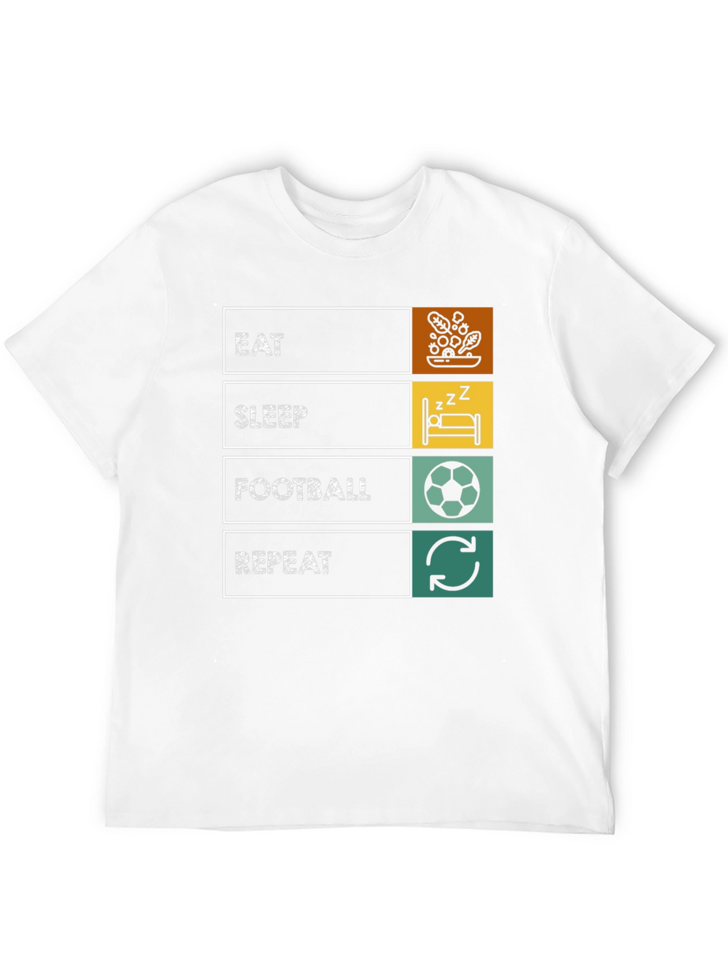 Eat Sleep Football Repeat T-Shirt - Black Graphic Tee