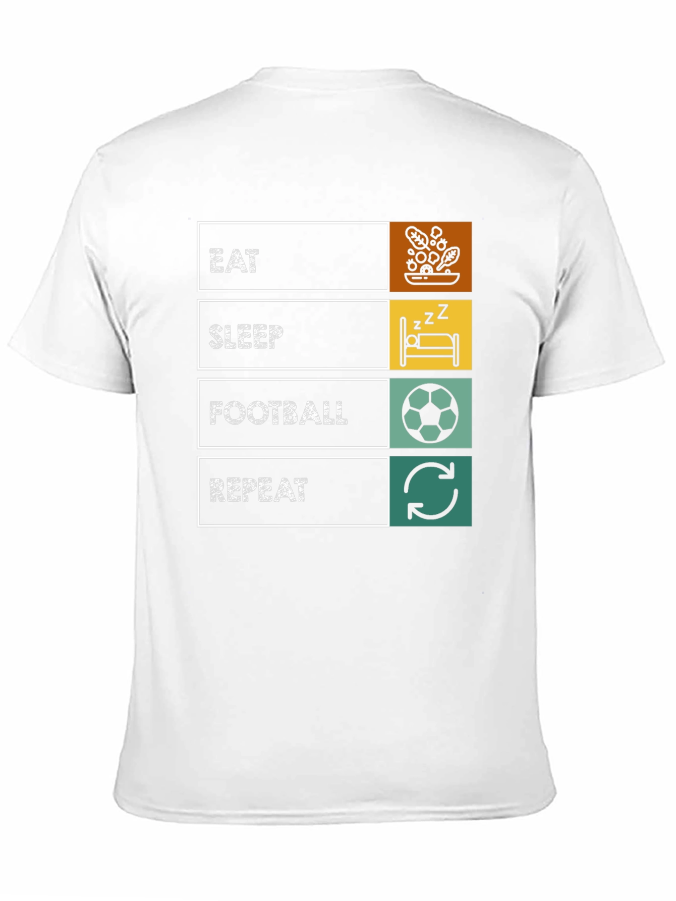 Eat Sleep Football Repeat T-Shirt - Black Graphic Tee