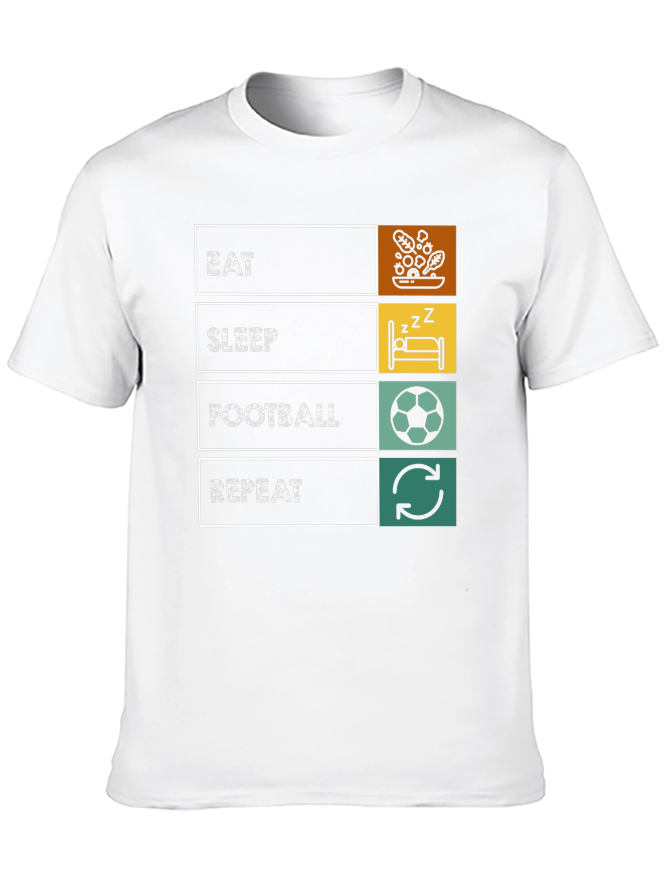 Eat Sleep Football Repeat T-Shirt - Black Graphic Tee