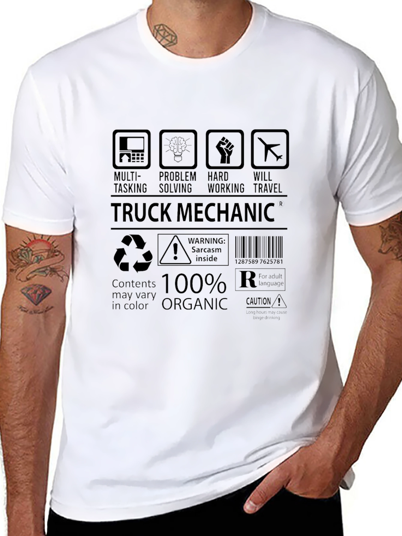 Truck Mechanic Graphic Tee - 100% Organic Cotton