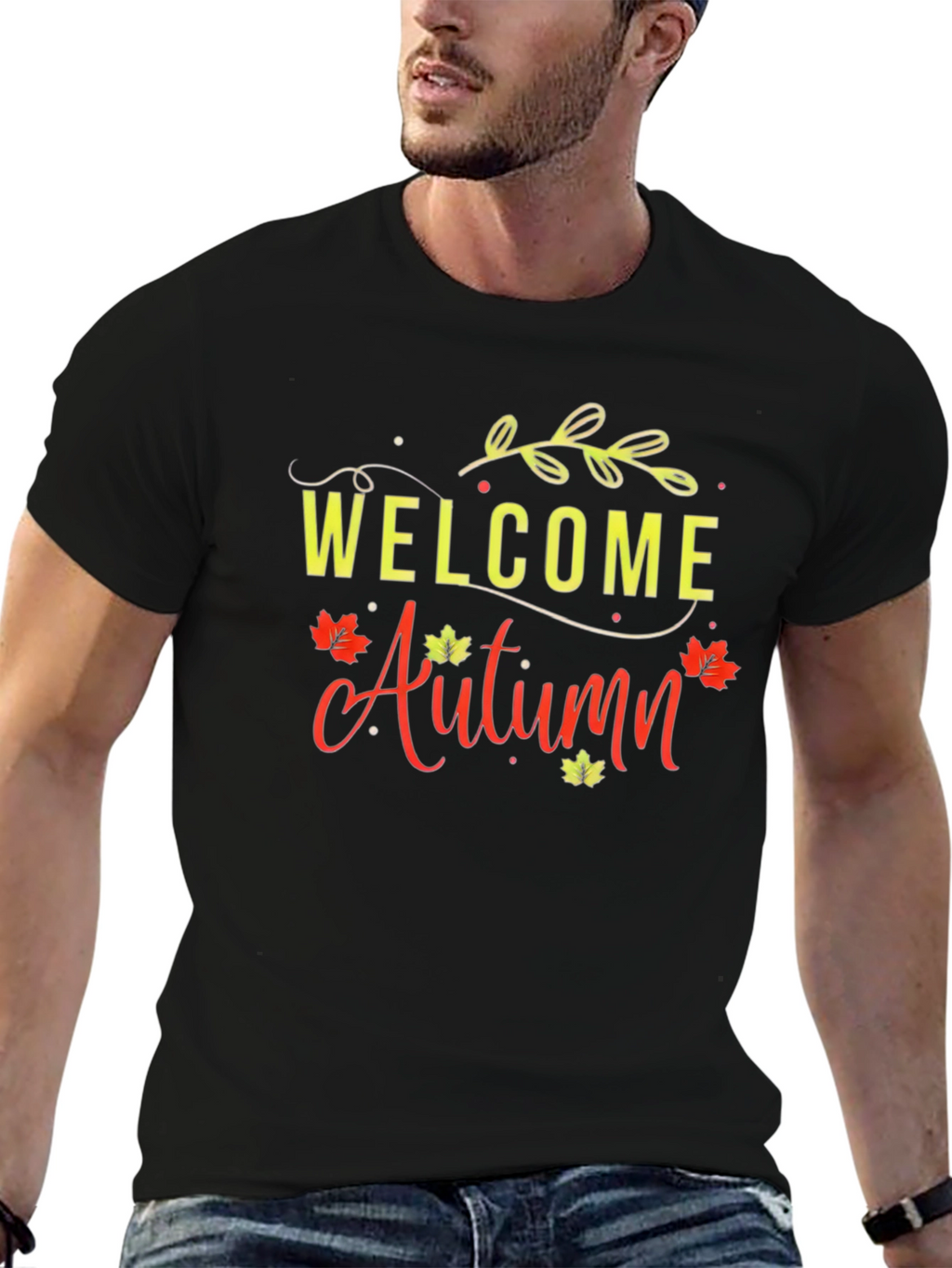 Welcome Autumn Graphic Tee - Black