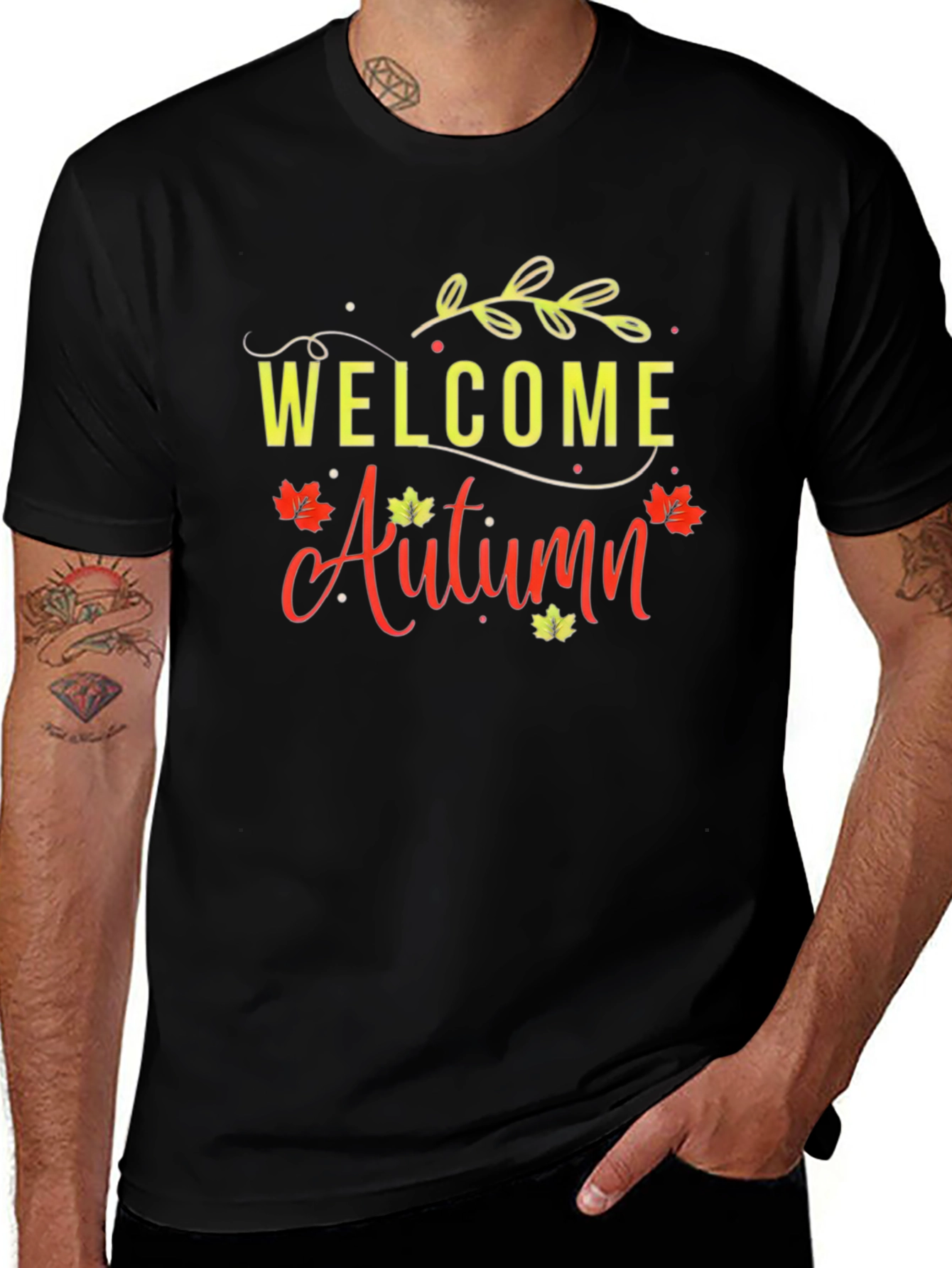 Welcome Autumn Graphic Tee - Black