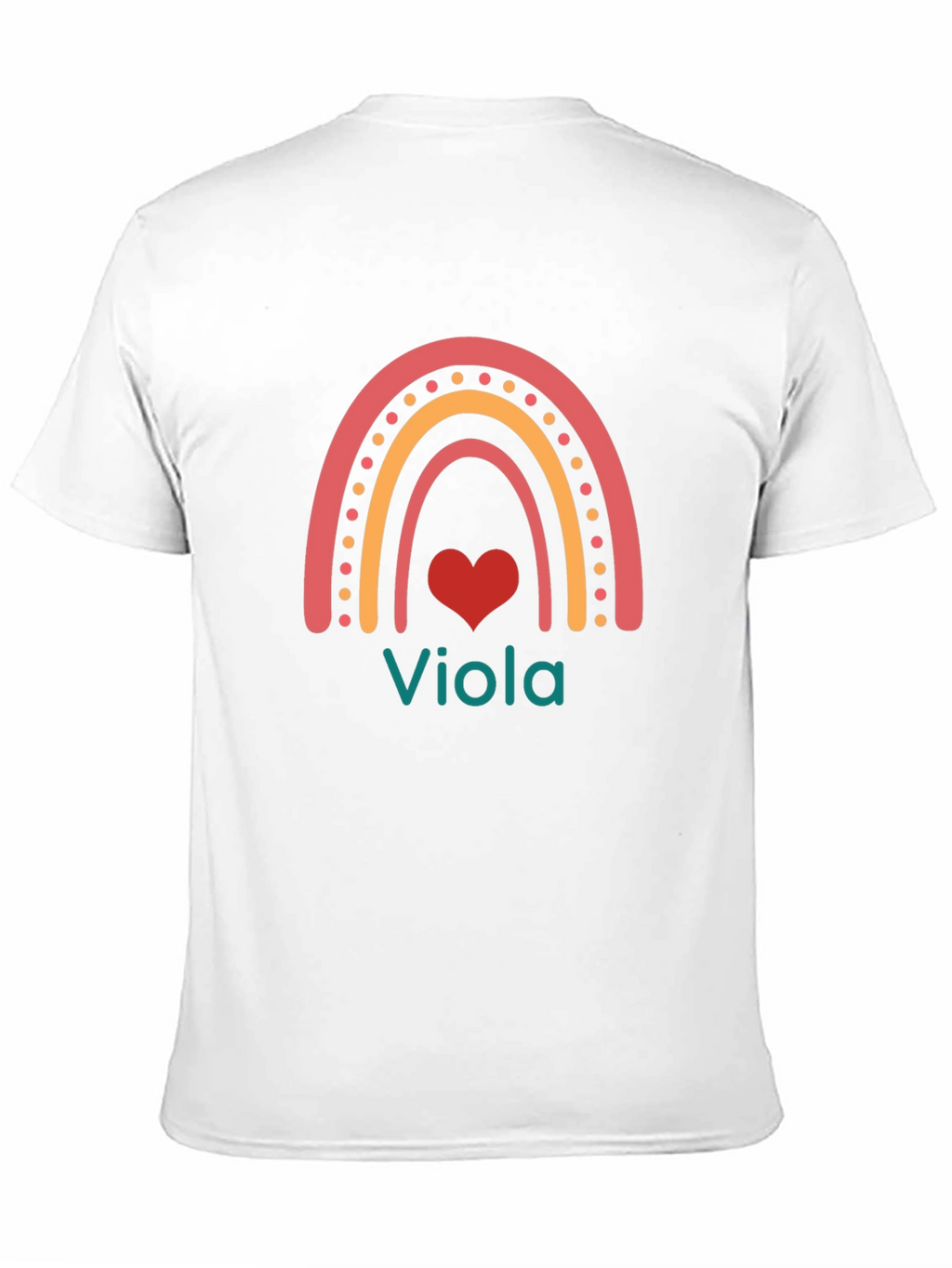 Viola Rainbow Heart T-Shirt - Personalized Name Tee