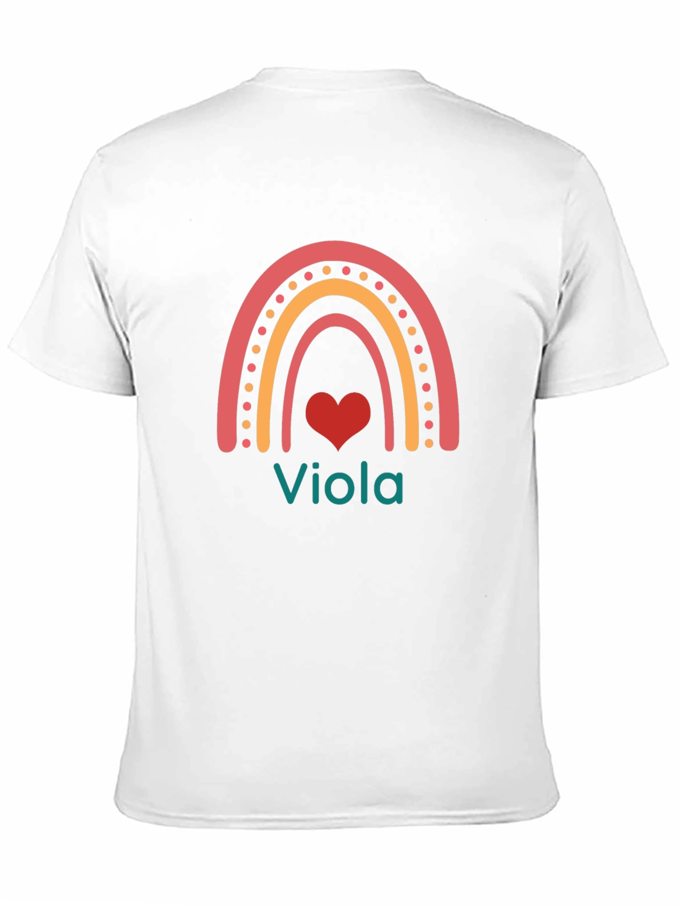 Viola Rainbow Heart T-Shirt - Personalized Name Tee