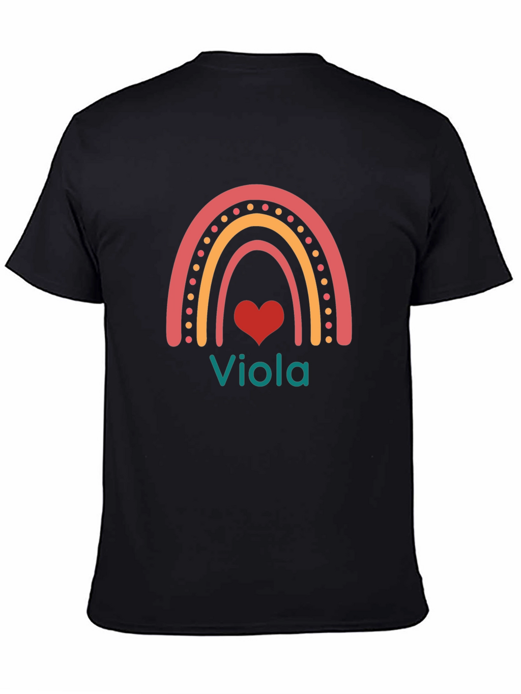 Viola Rainbow Heart T-Shirt - Personalized Name Tee