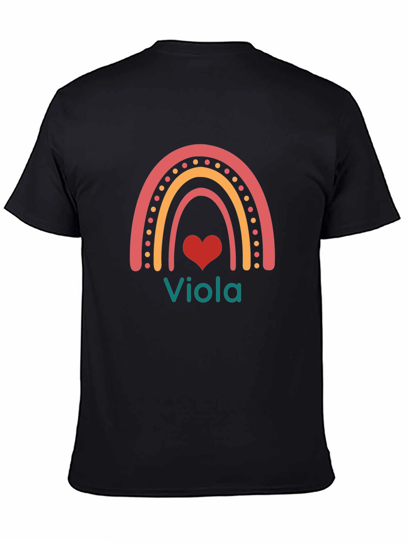 Viola Rainbow Heart T-Shirt - Personalized Name Tee