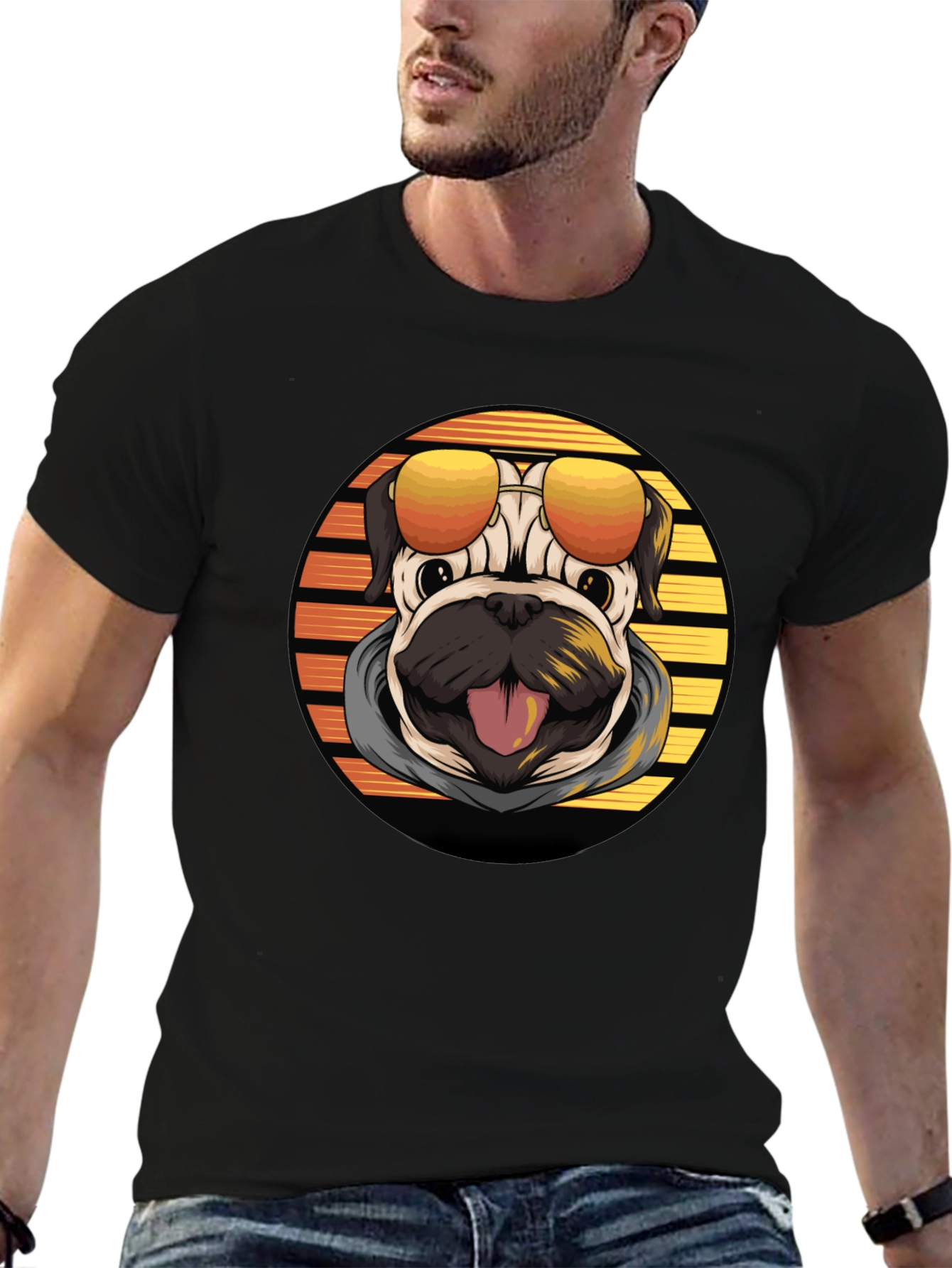 Cool Pug T-Shirt - Retro Style
