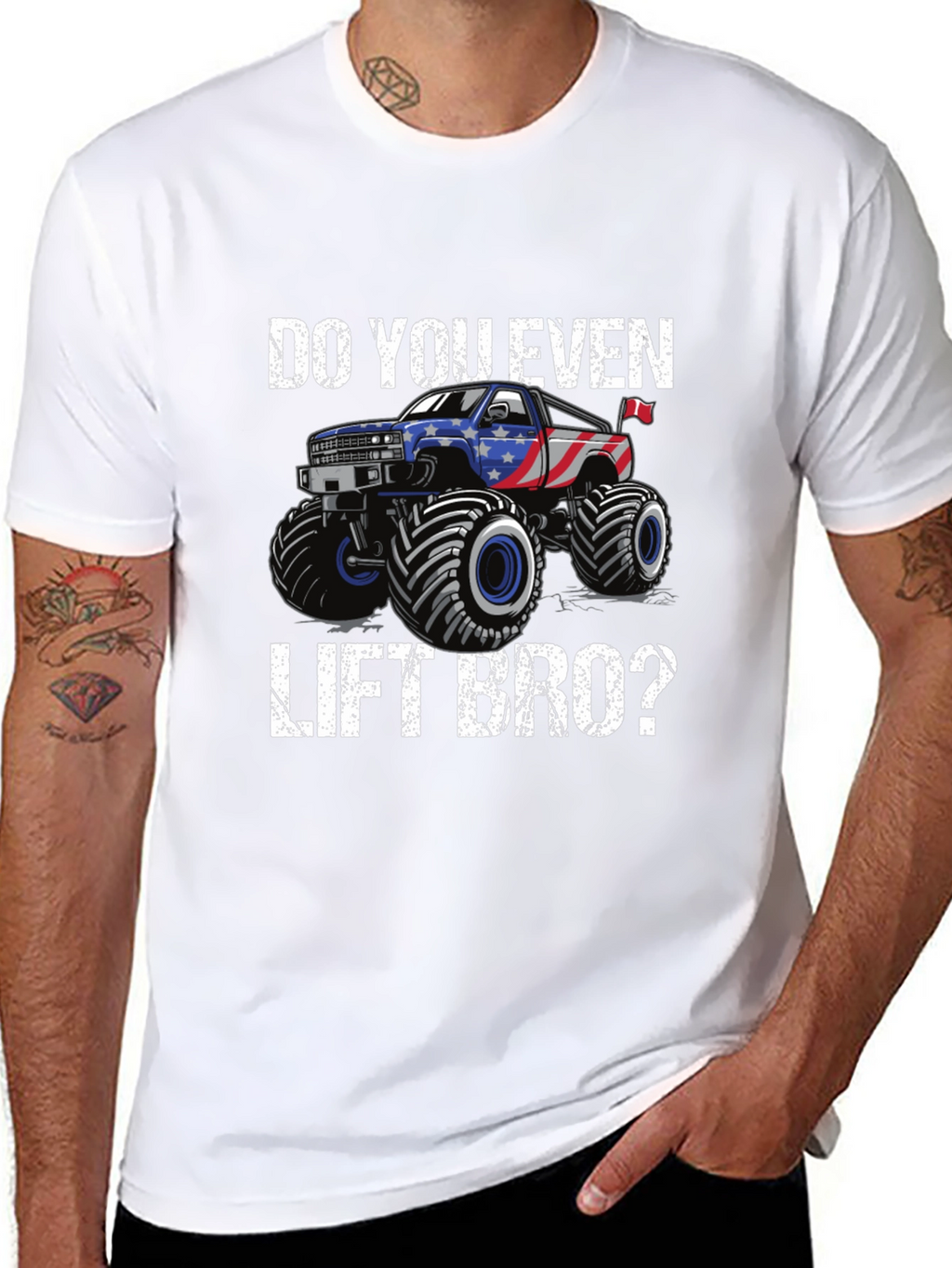 Do You Even Lift Bro Monster Truck T-Shirt